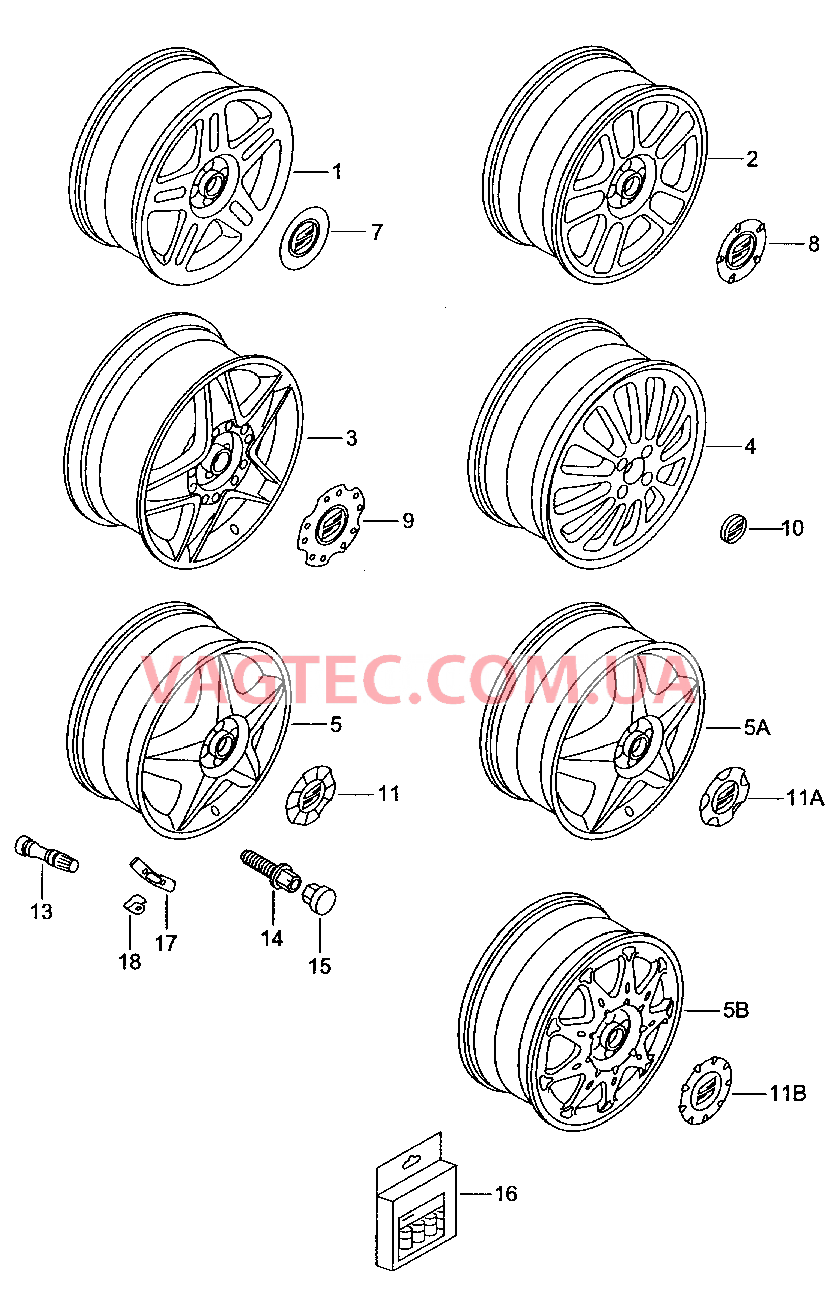 Алюминиевый диск Колпак колеса  для SEAT CO 2000