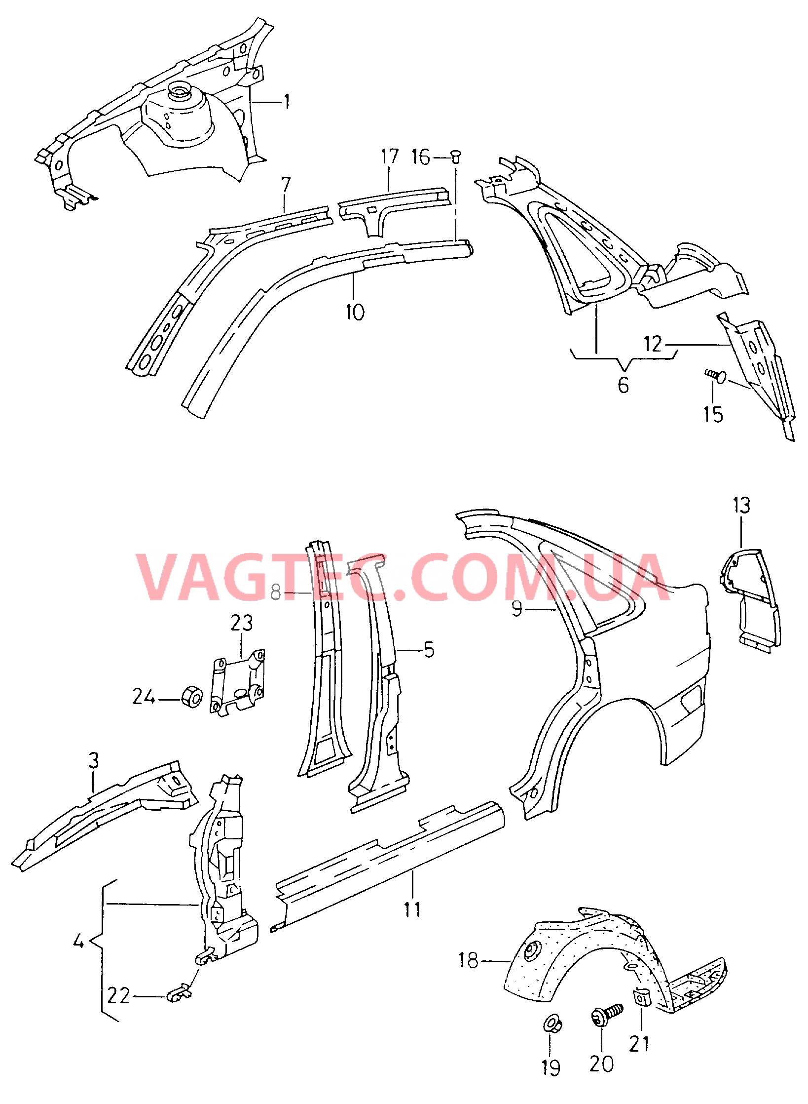 Деталь боковая  для SEAT CO 2002