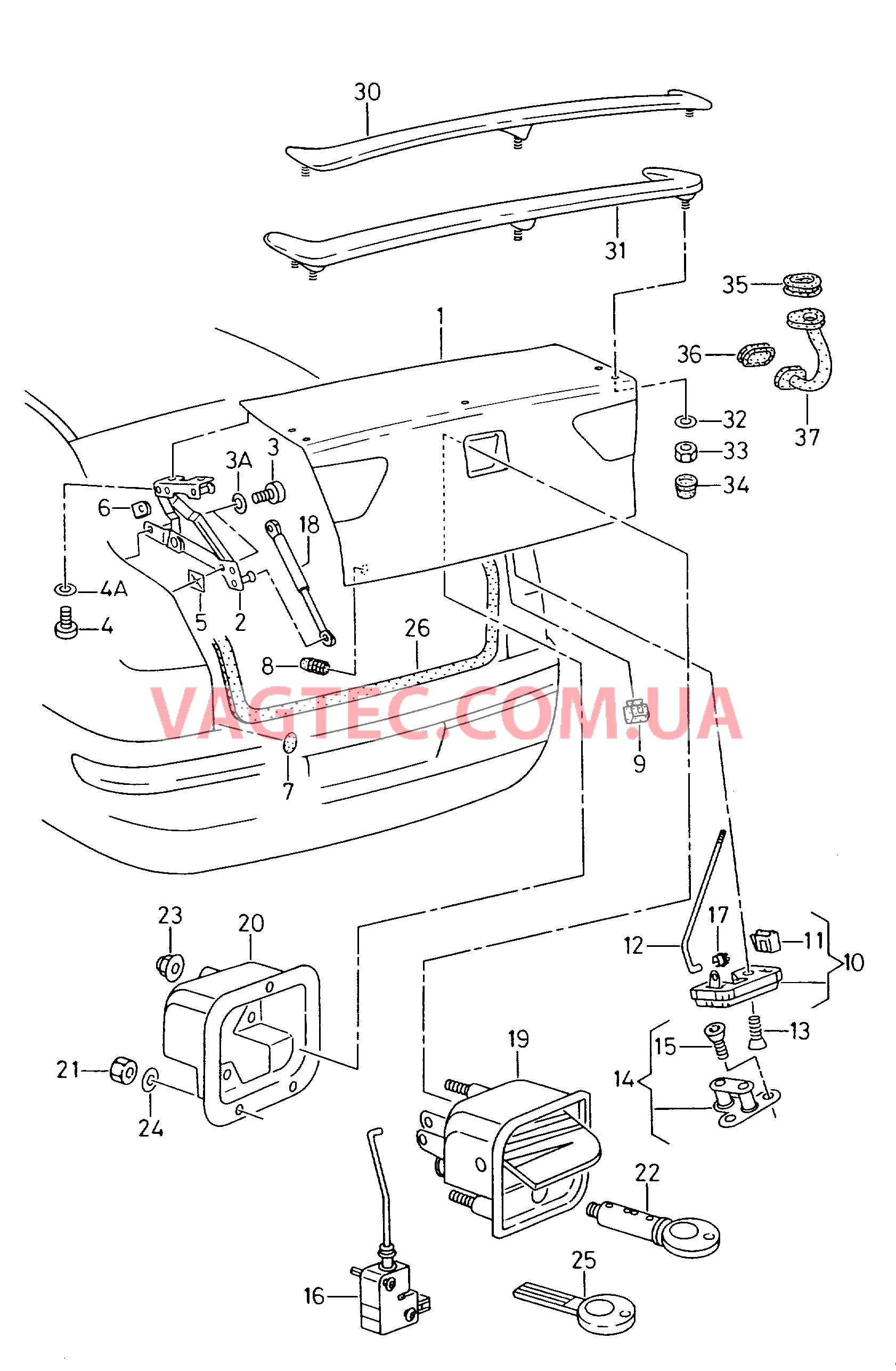 Крышка багажного отсека  для SEAT CO 2001