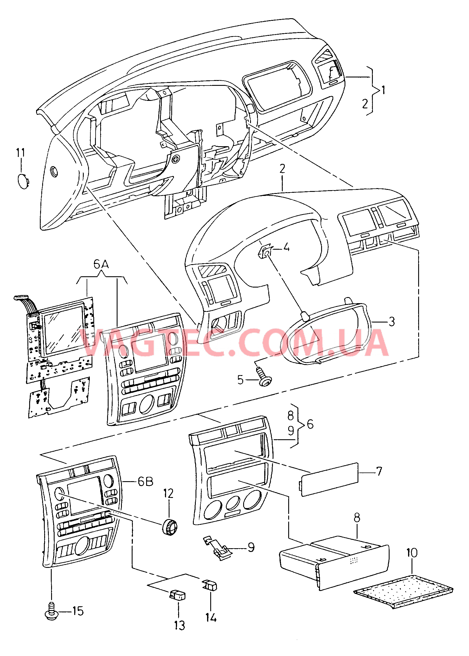 Панель приборов Крепёжные детали  для SEAT Cordoba 2000