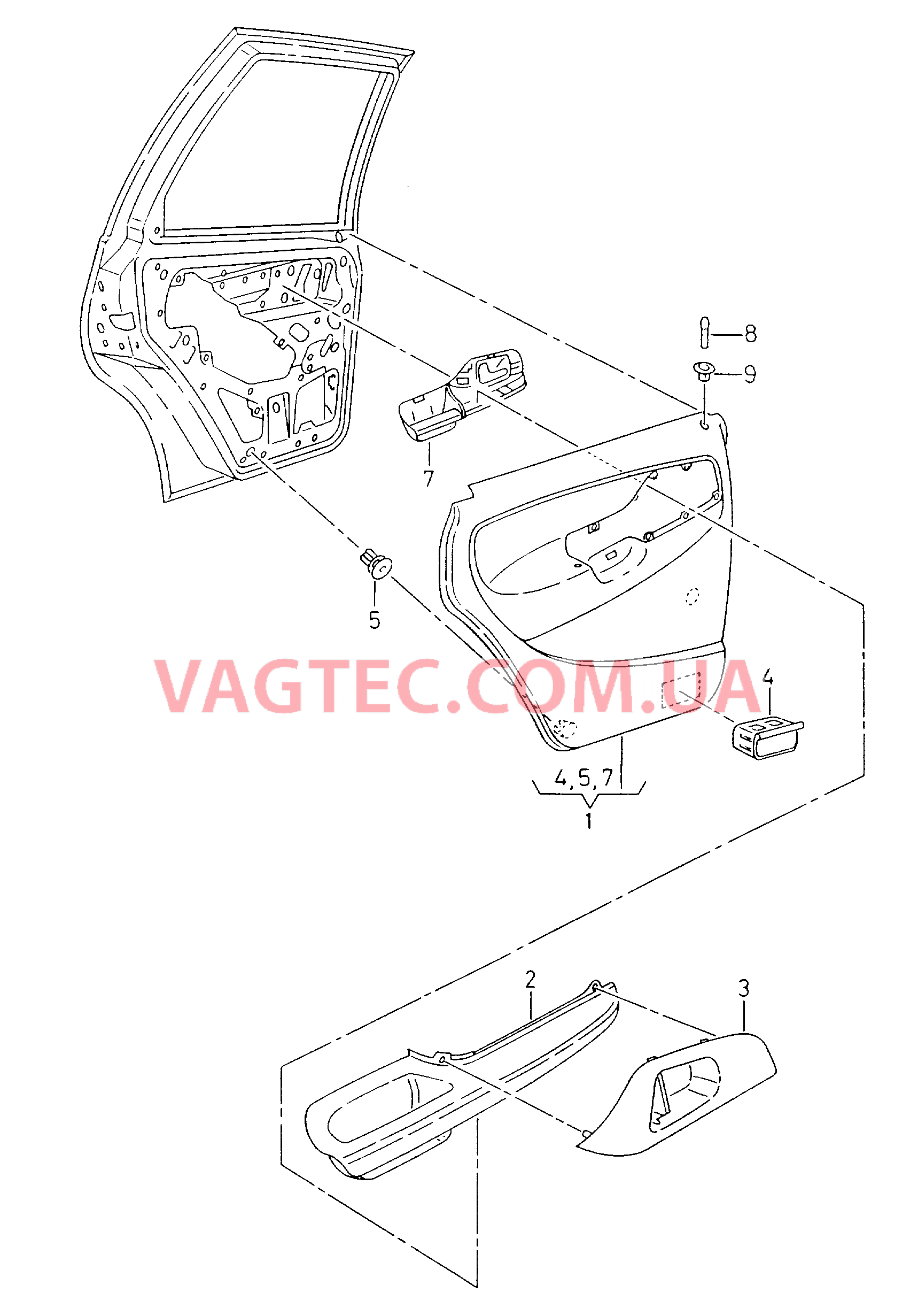 Обшивки дверей  для SEAT CO 2001