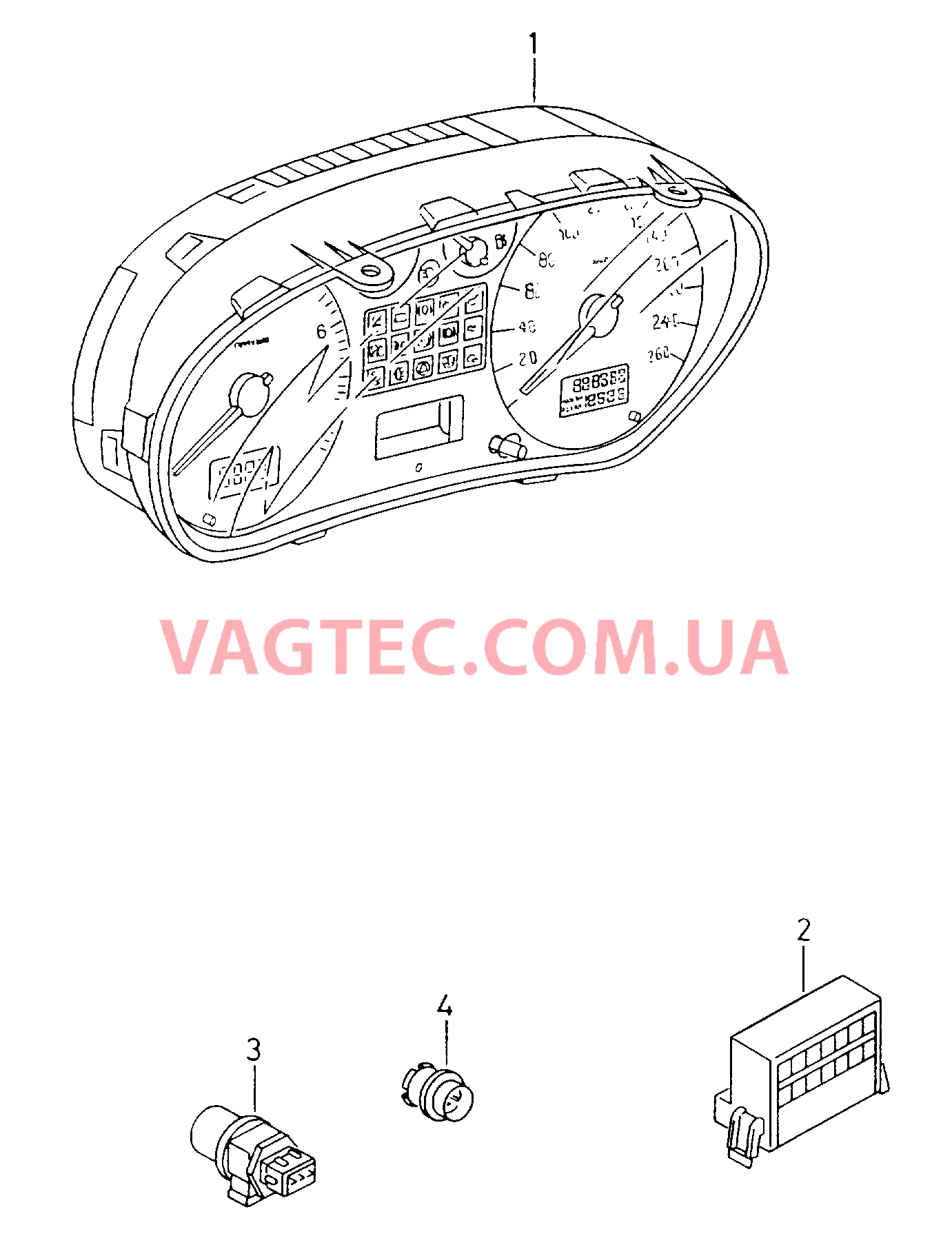 Комбинация приборов Указатель наружной температуры Датчик пройденного пути Датчик наружной температуры  для SEAT CO 2001