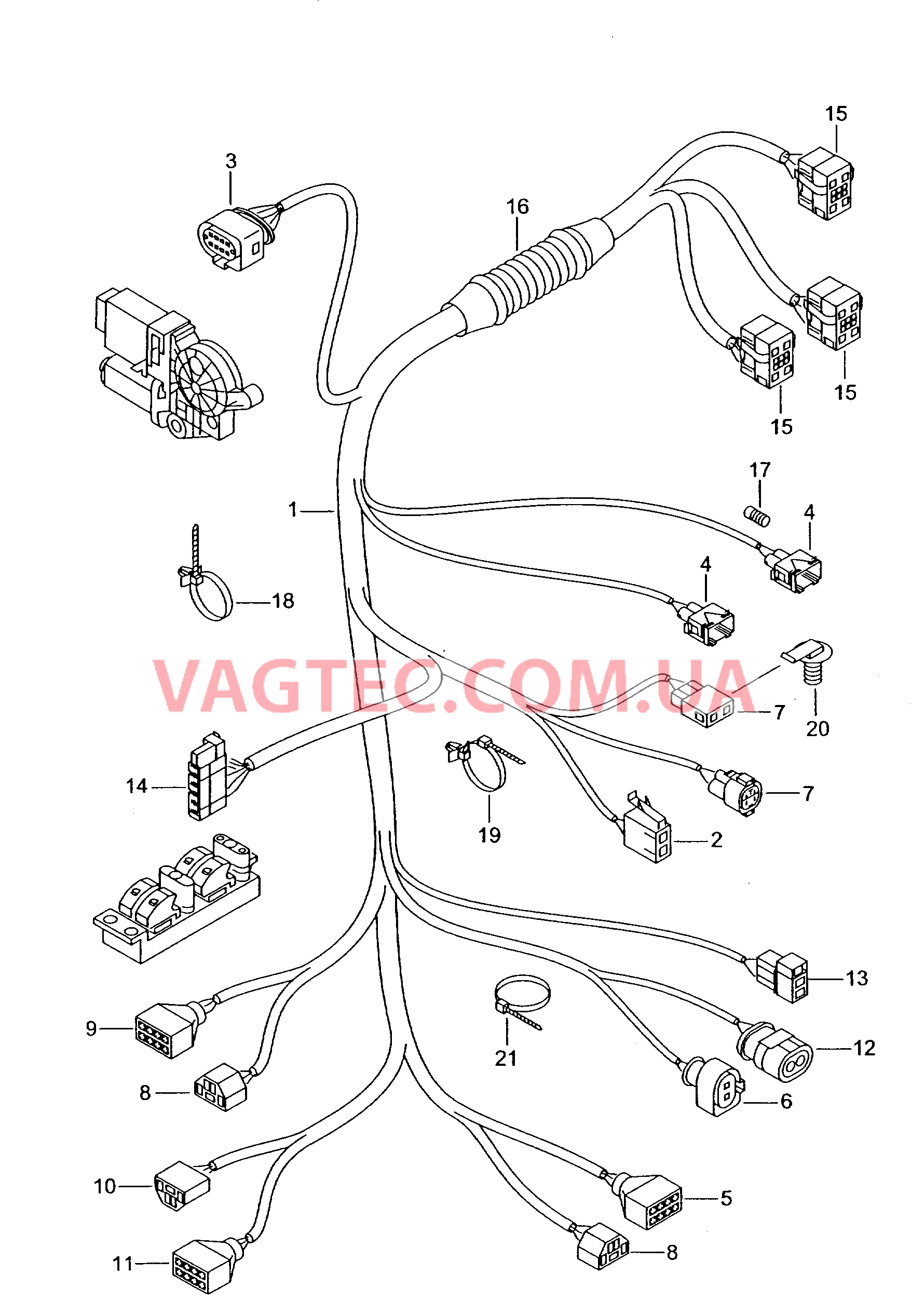 Жгут проводов двери  для SEAT Ibiza 2000