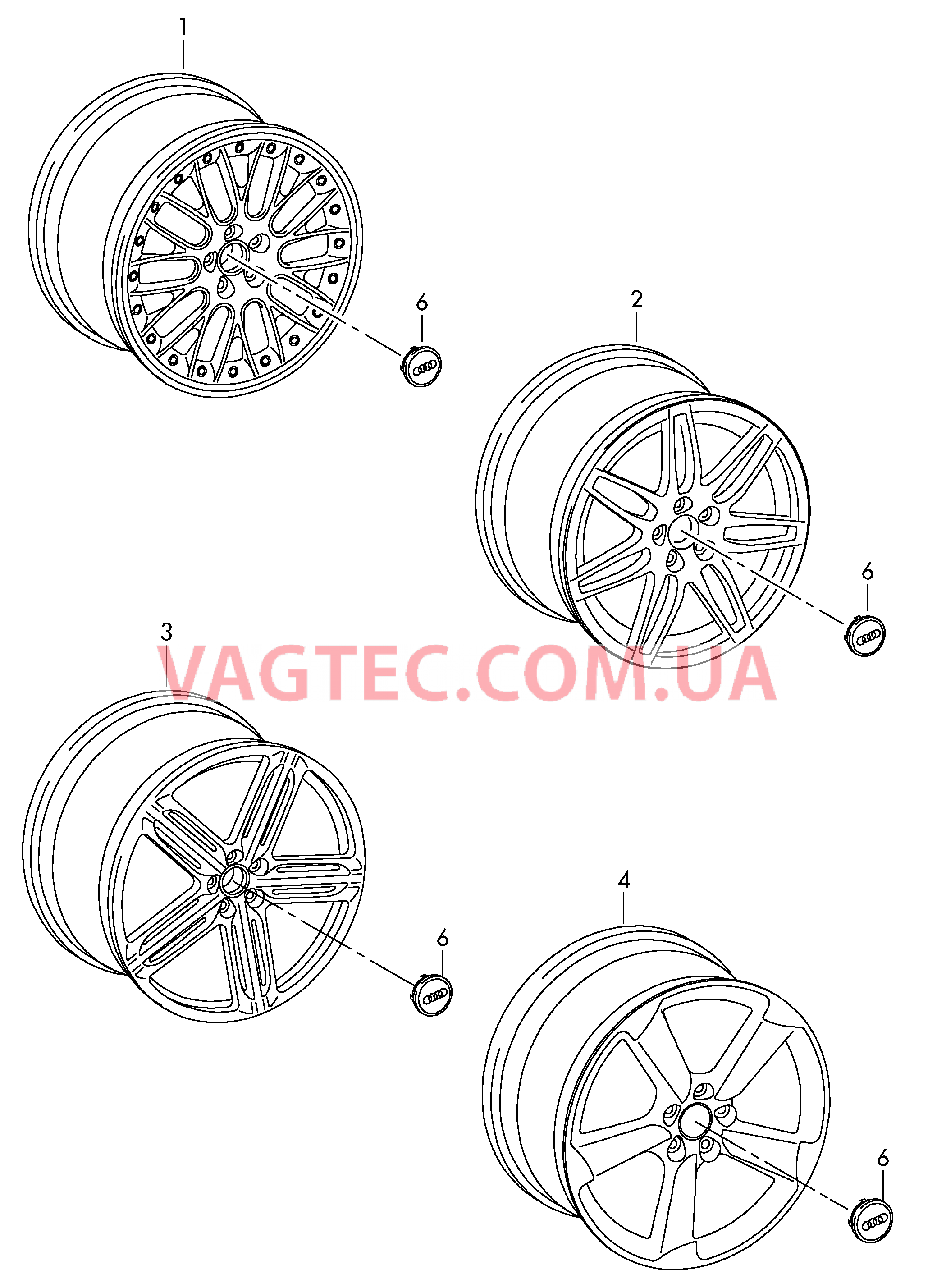 Алюминиевый диск Колпак колеса  для AUDI A4 2008-1