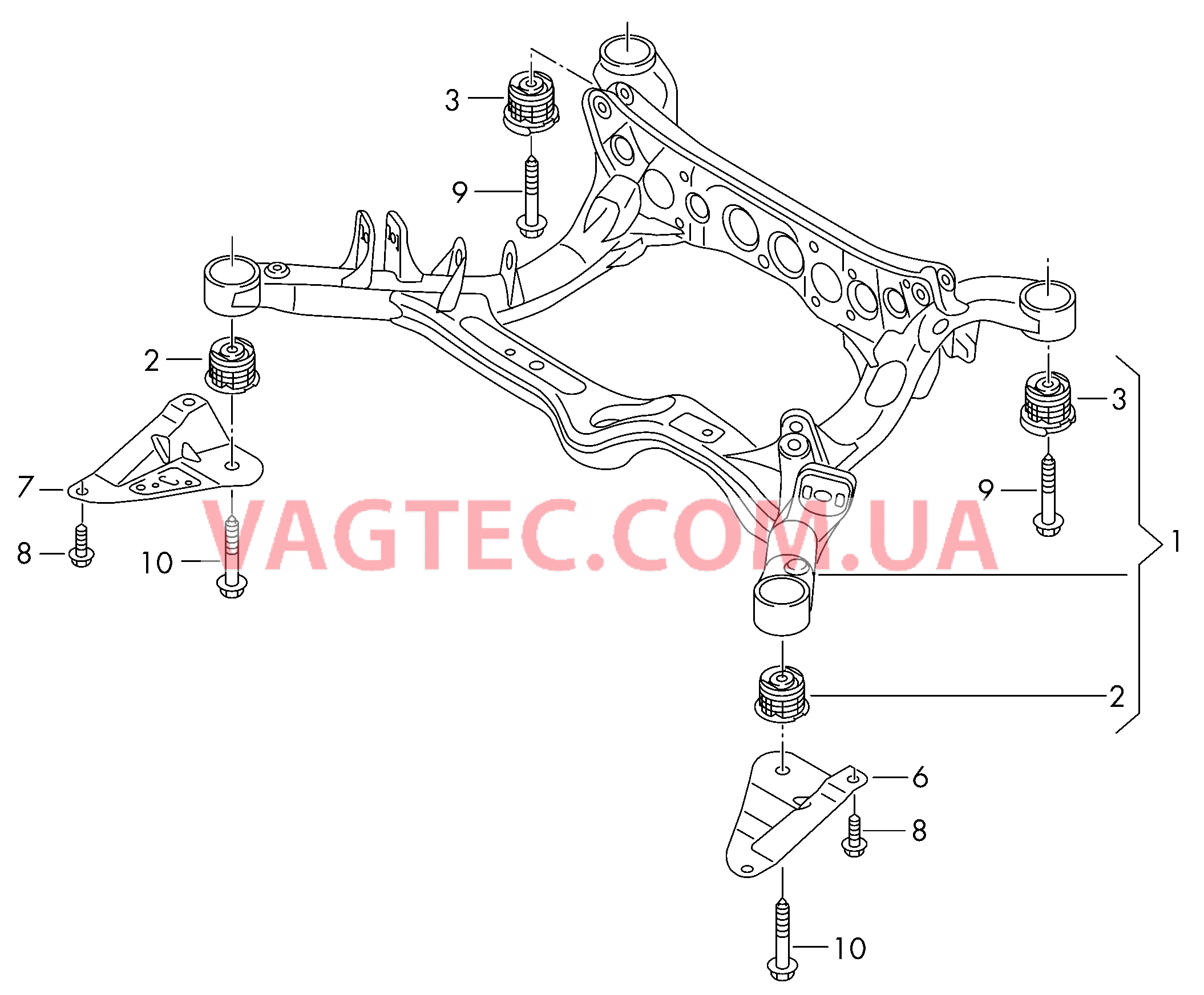 Подрамник  F 8K-9A020 499>> 8K-9A169 616 для AUDI A4 2008-1