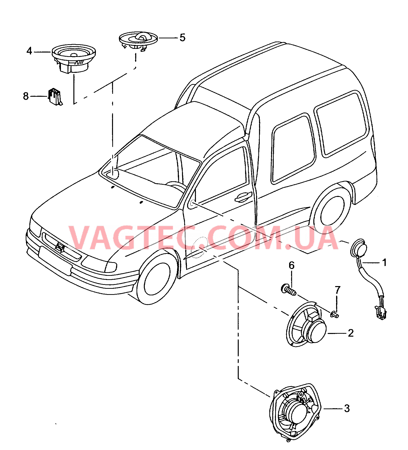 Электрические детали акустической системы  для SEAT Inca 2002