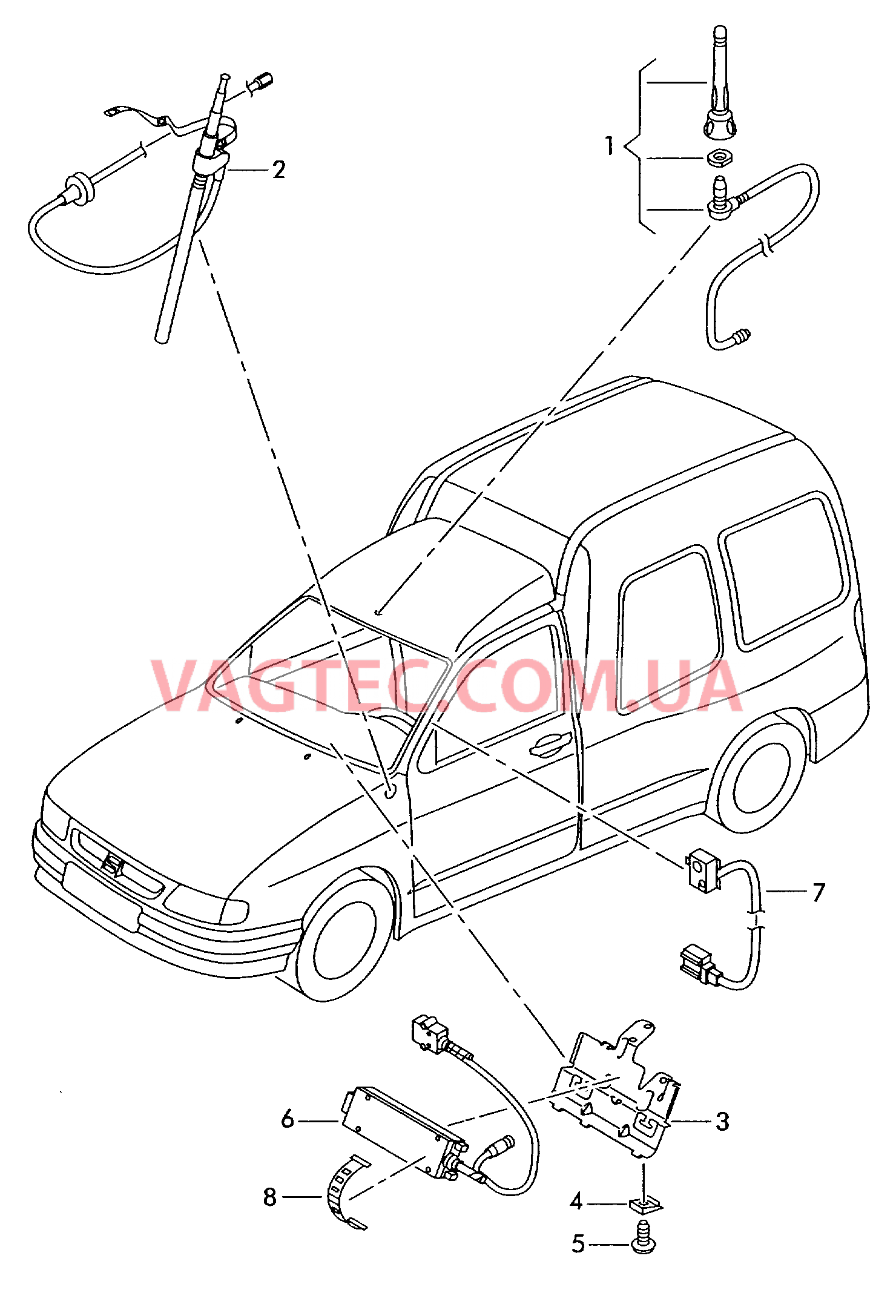 Электрические детали комплекта для подключения телефона  для SEAT Inca 2002