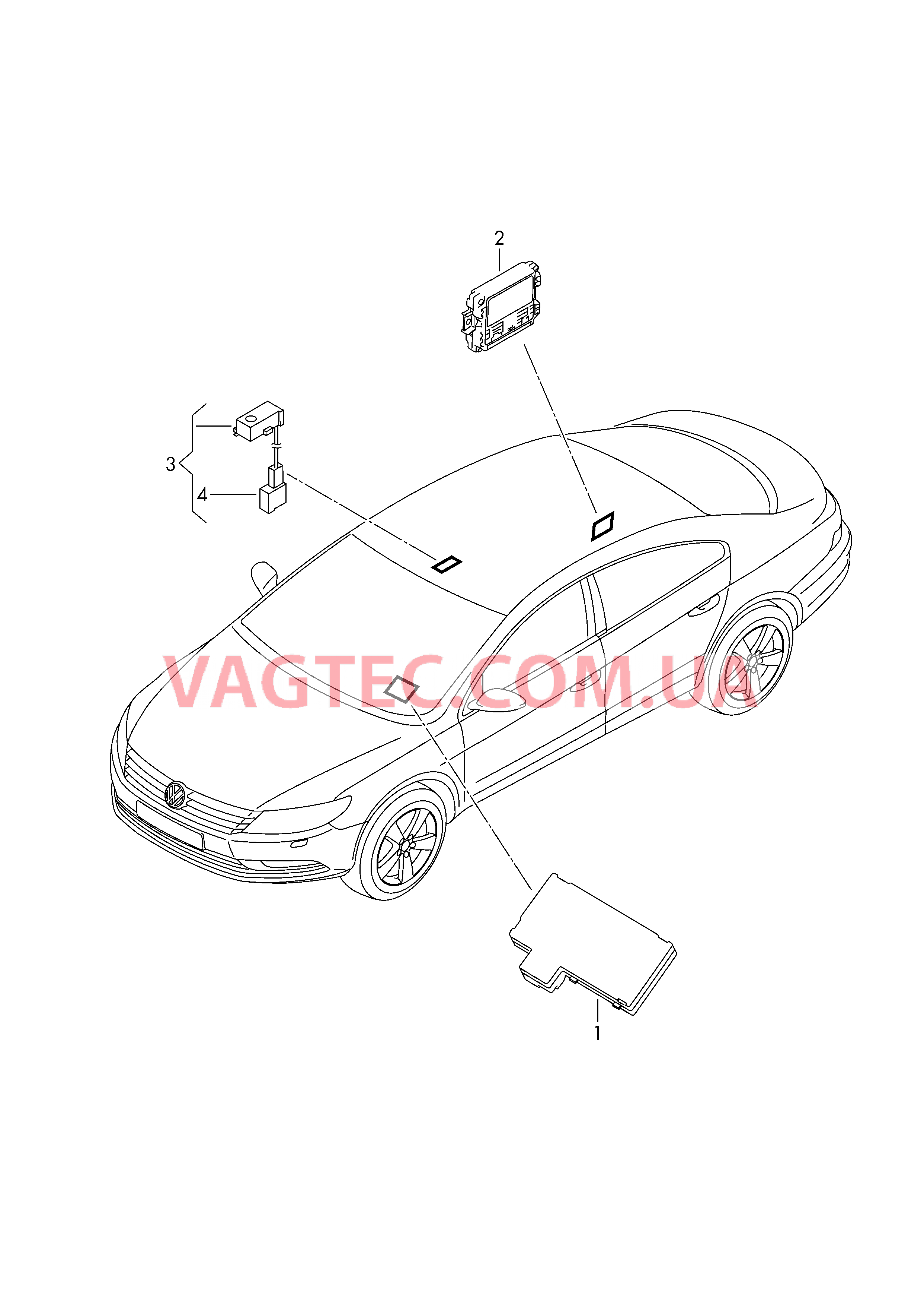 Электрические компоненты для телефона   D - 25.05.2015>> для VOLKSWAGEN CC 2012