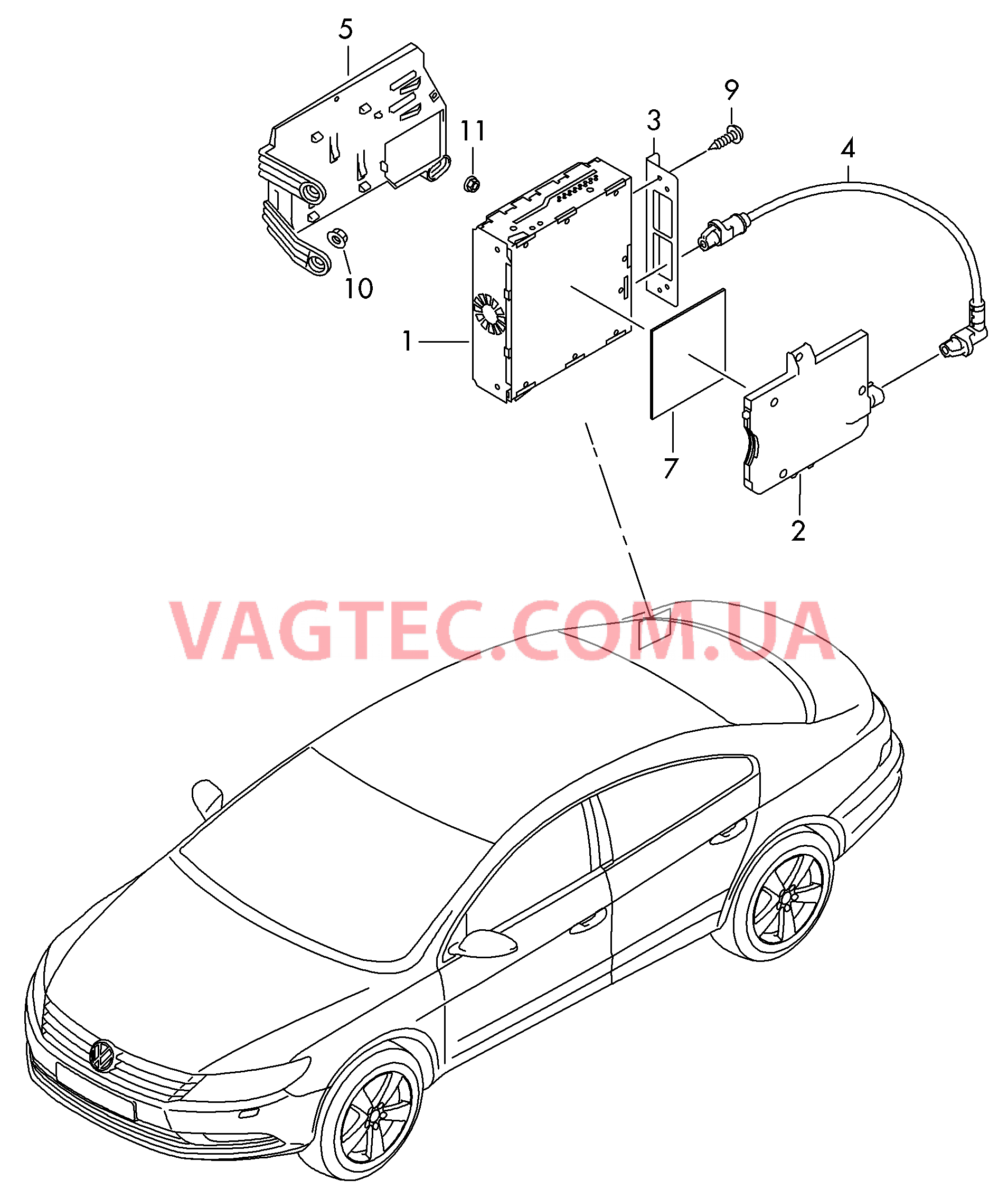 Электродетали для аналогового/ цифрового ТВ-тюнера   D             >> - 25.05.2015 для VOLKSWAGEN CC 2014