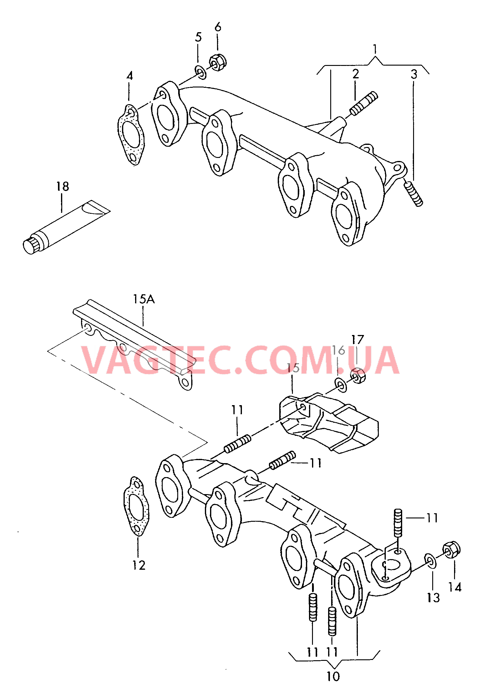 Выпускной коллектор  для VOLKSWAGEN Caddy 2000