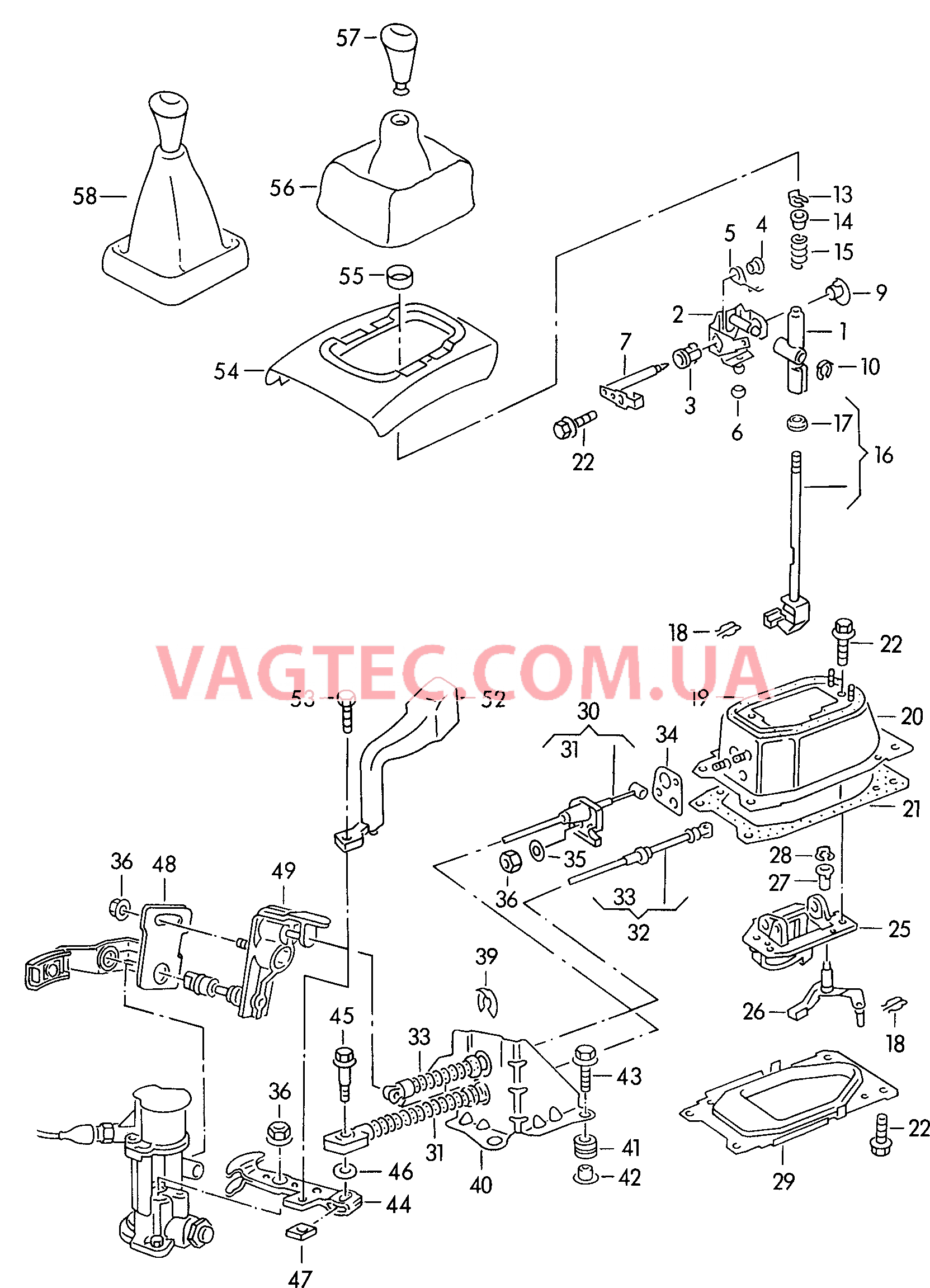 Механизм переключения  F             >> 9K-1-518 000* для VOLKSWAGEN Caddy 2001