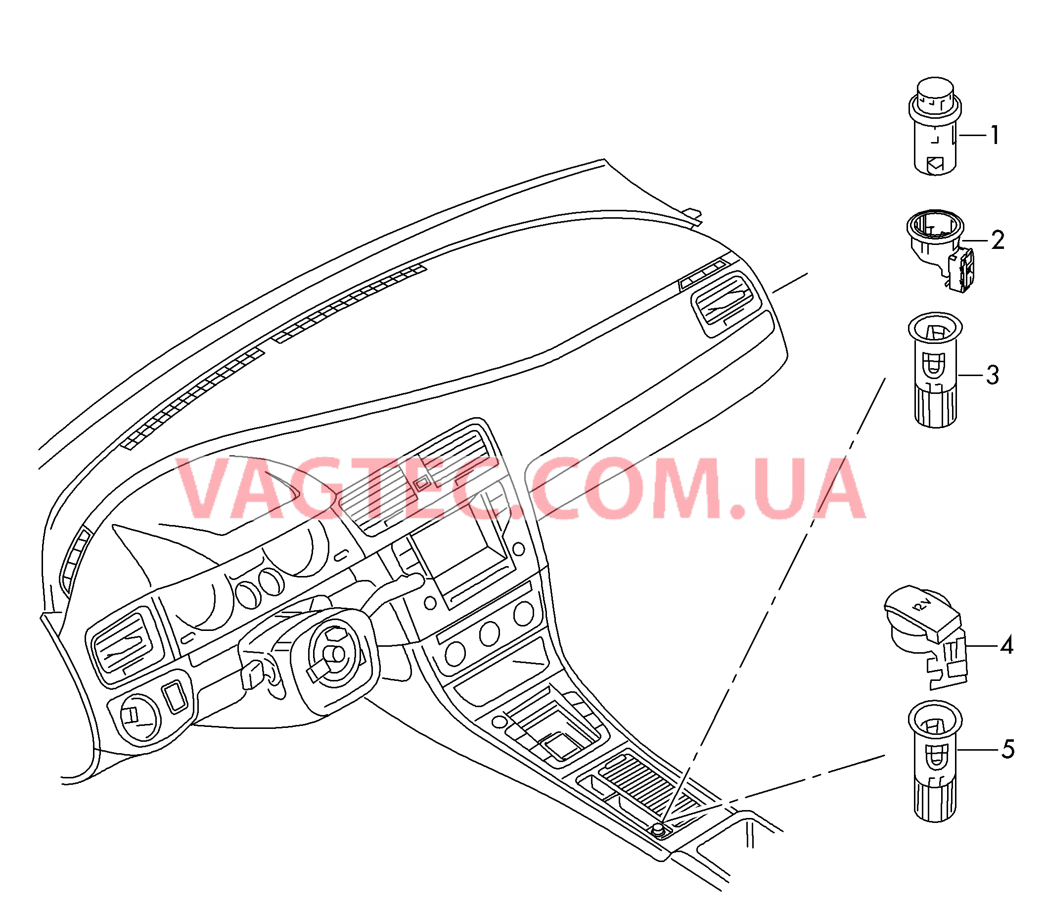 Штепсельный разъем Прикуриватель  для VOLKSWAGEN GOLF 2014-1