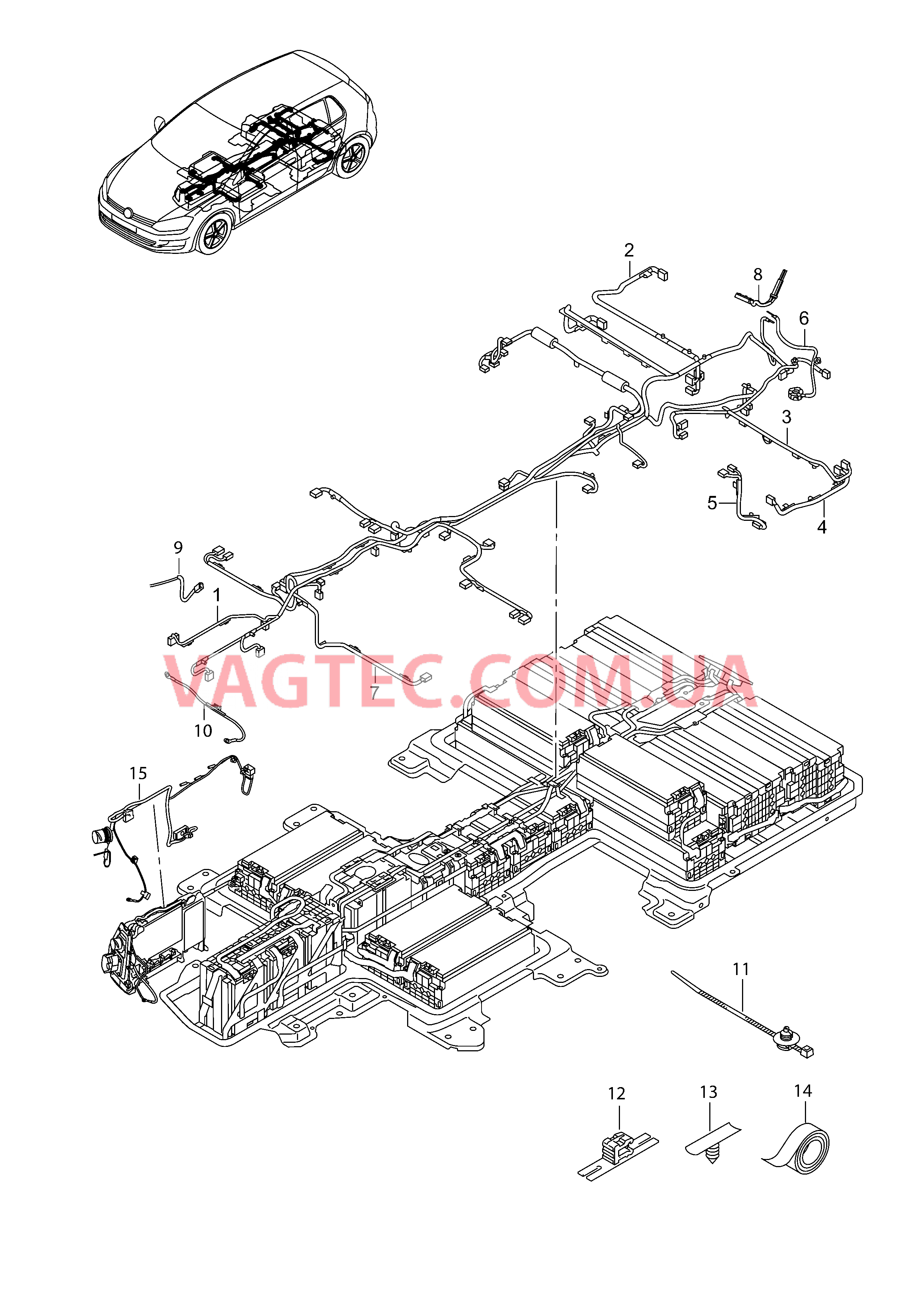 Высоковольтная АКБ Жгуты проводов   D             >> - 11.12.2016 для VOLKSWAGEN E-Golf 2019