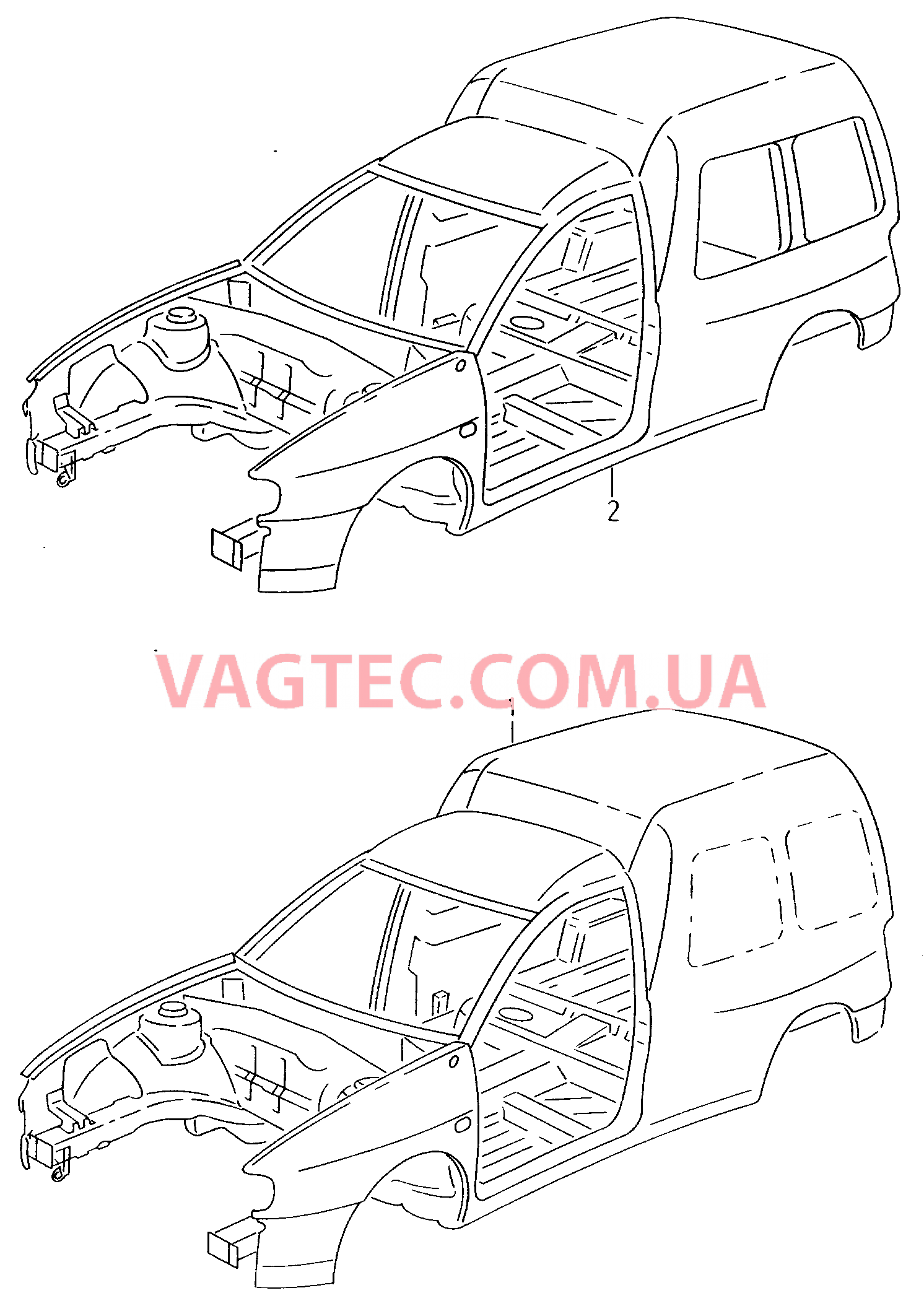 Кузов  для VOLKSWAGEN Caddy 2000