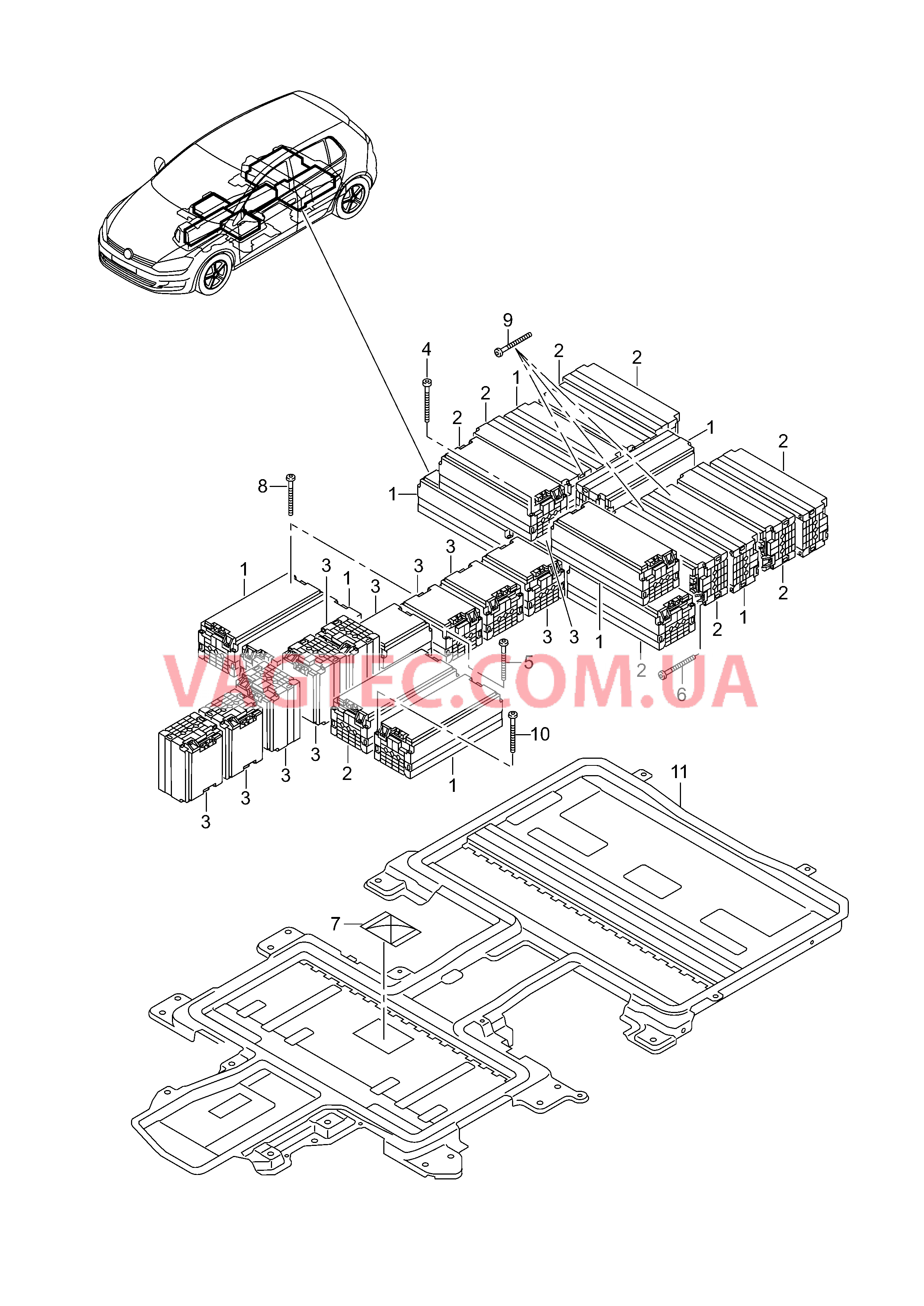 Высоковольтная АКБ Элемент высоковольтной АКБ  для VOLKSWAGEN E-Golf 2014