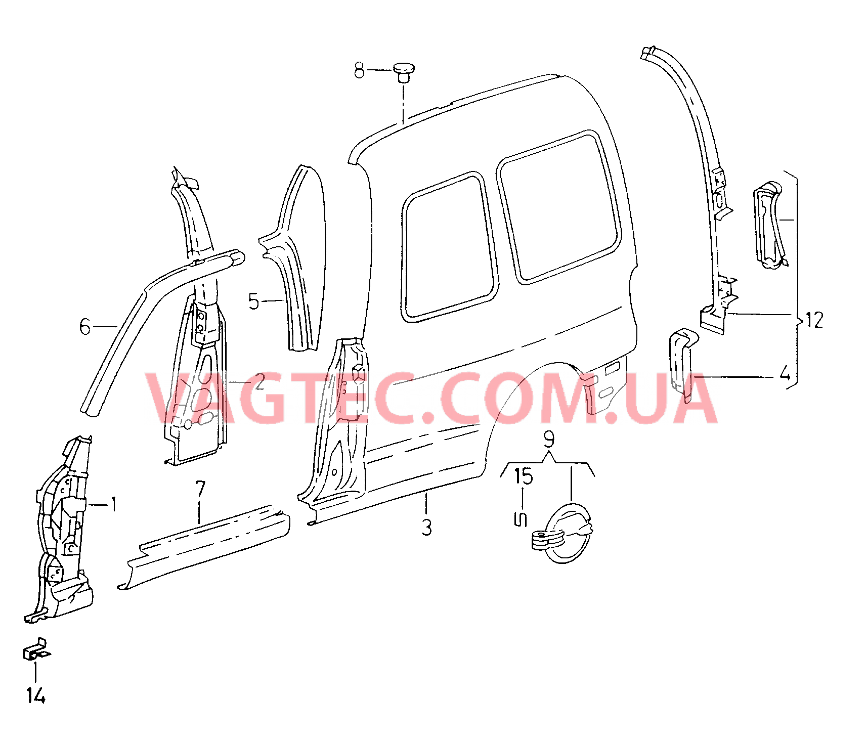 Деталь боковая  для SEAT Inca 2000