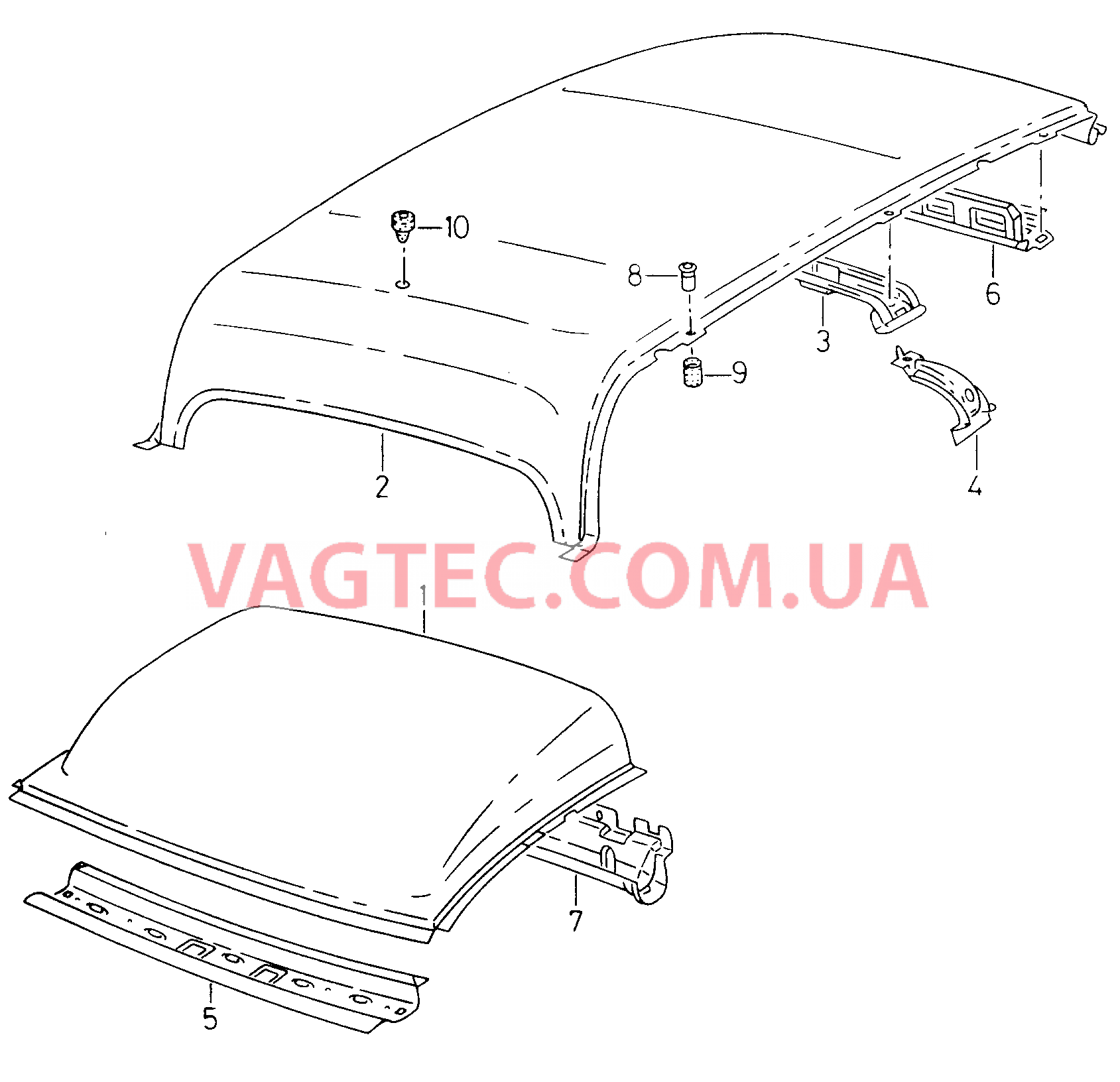 Крыша  для VOLKSWAGEN Caddy 2002