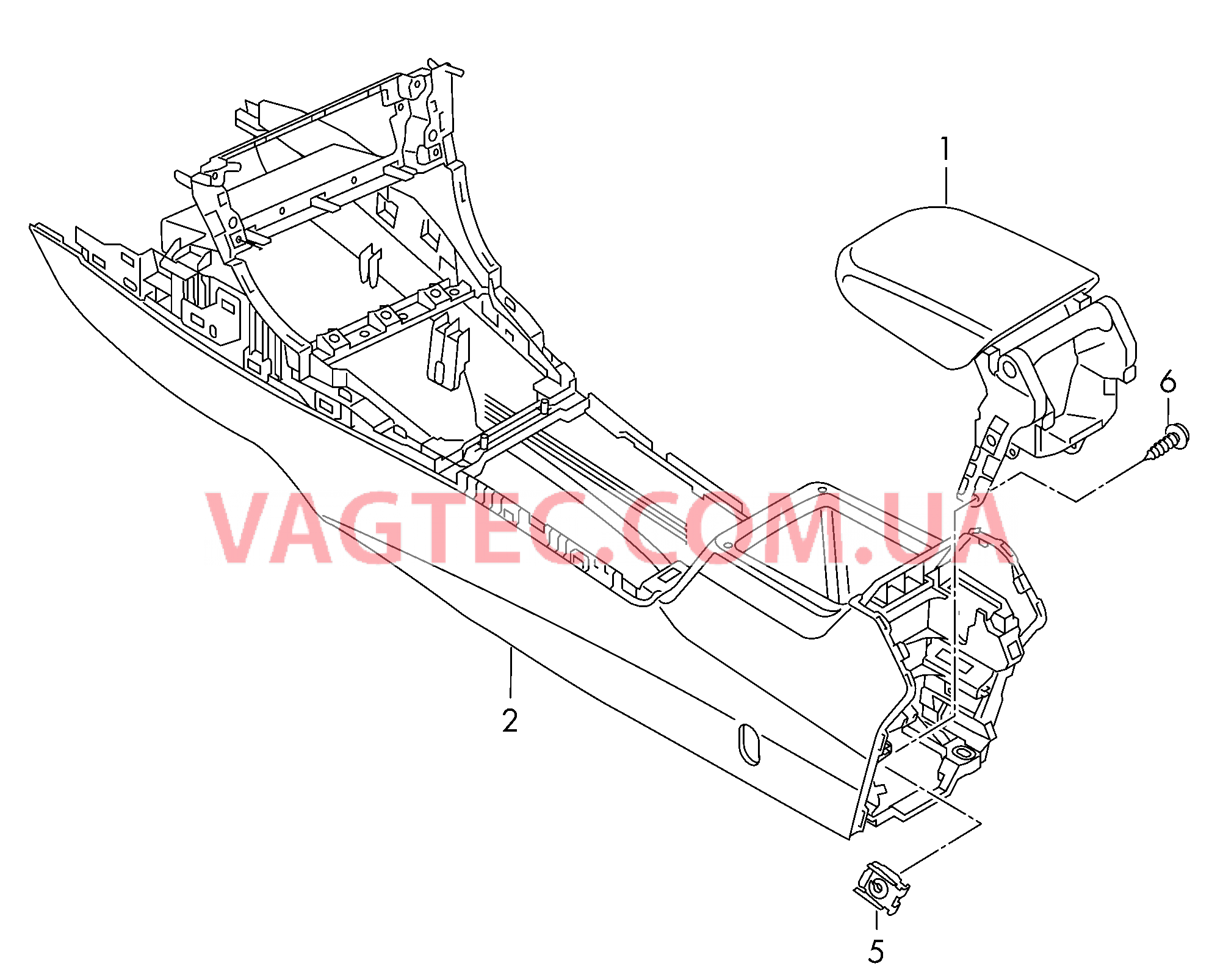 Подлокотник, центральный  для VOLKSWAGEN GOLF 2013-2