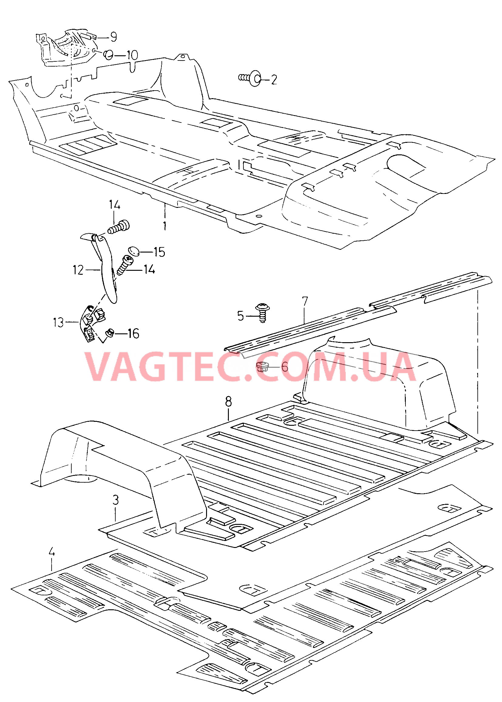 Коврики  для VOLKSWAGEN Caddy 2000