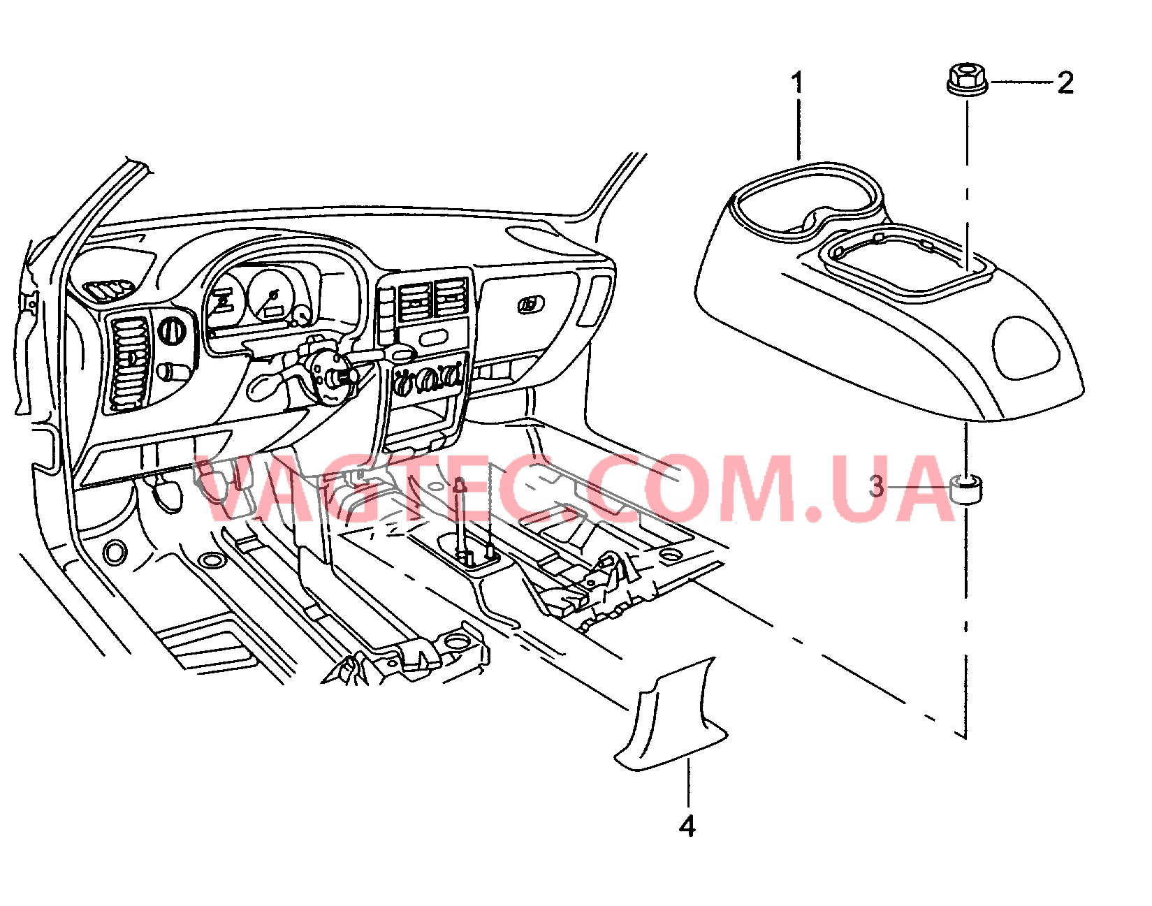 Центральная консоль Накладка селектора  для SEAT Inca 2003