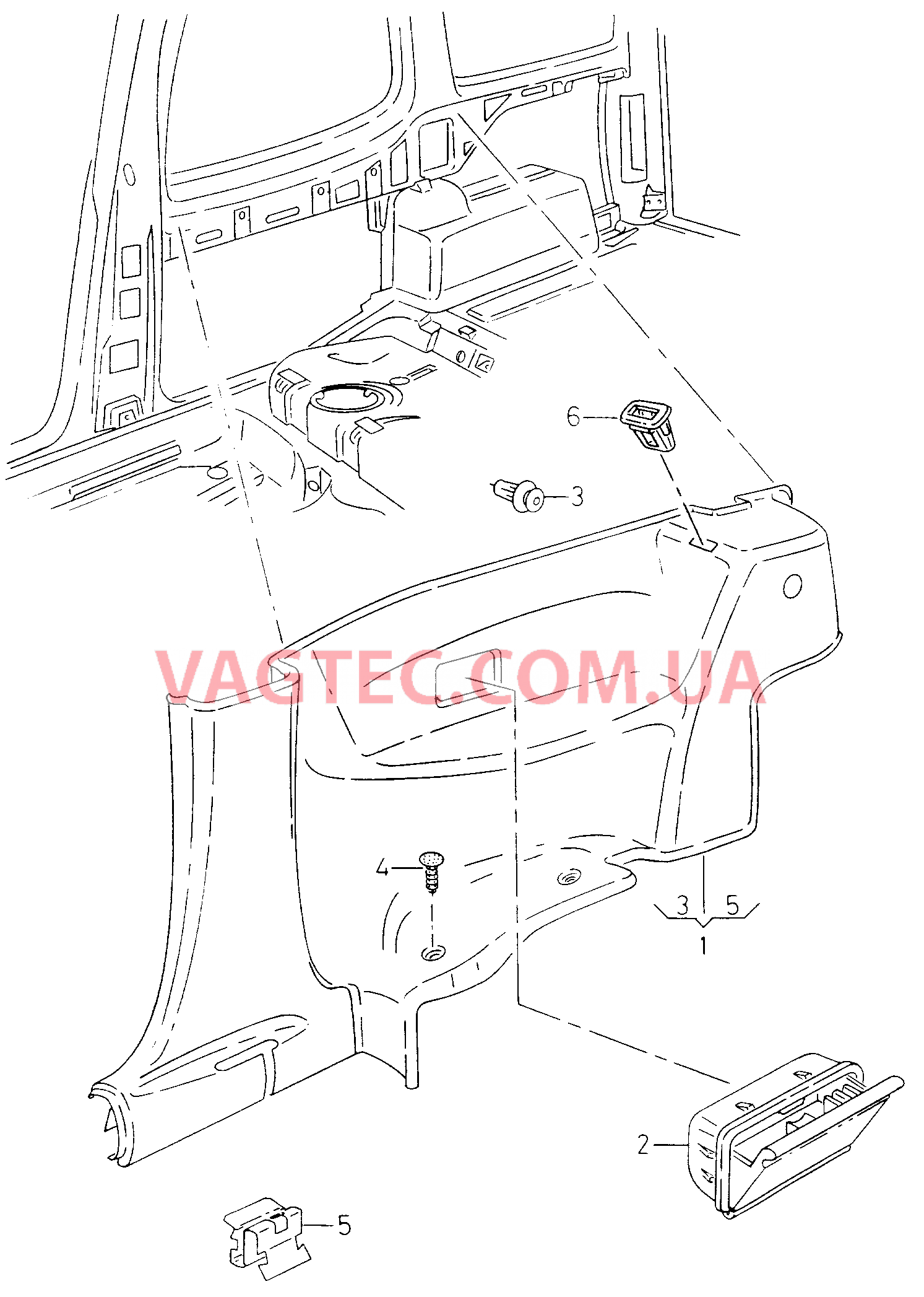 Облицовка/обшивка, боковая  для SEAT Inca 2000