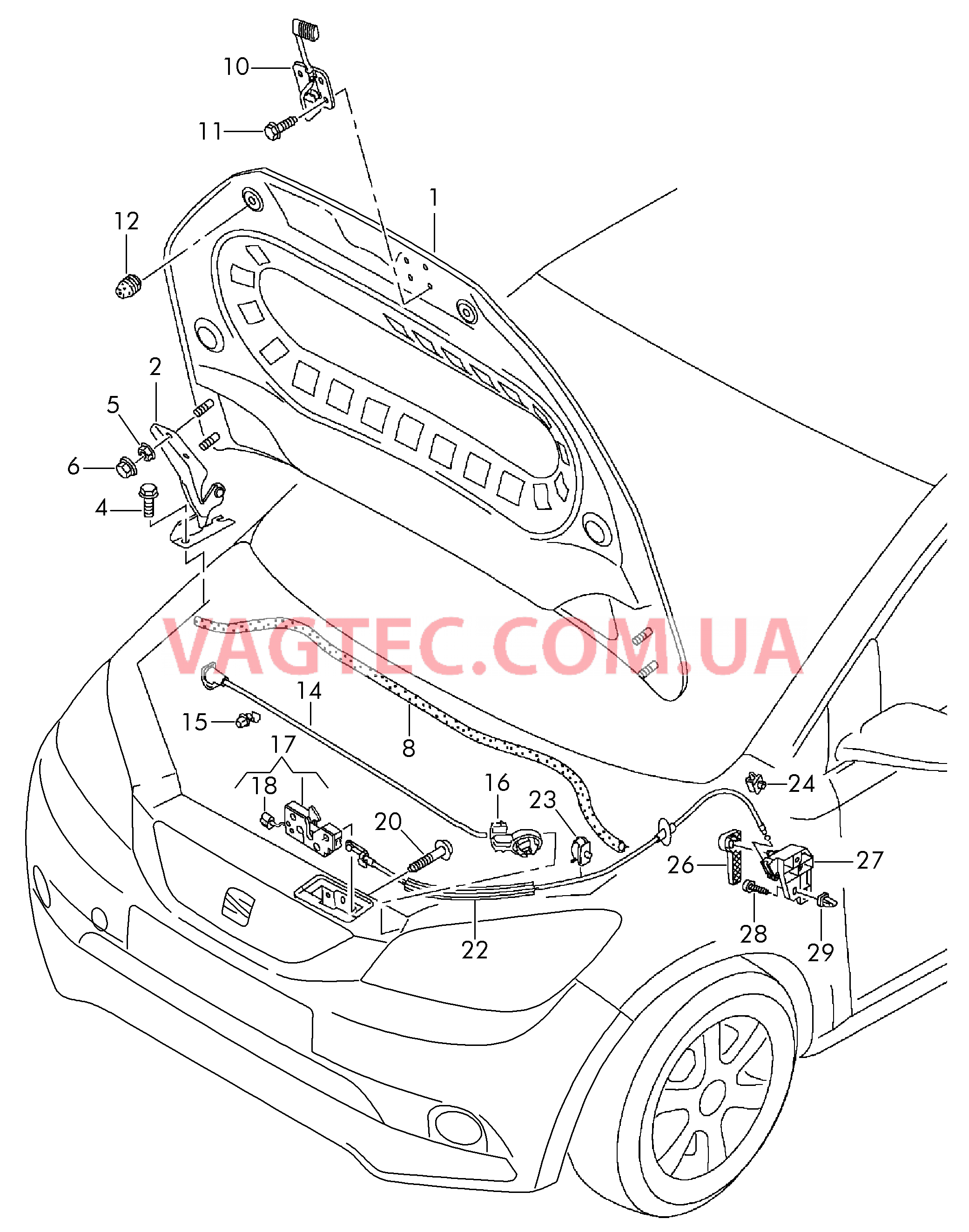 Капот  для SEAT MI 2012