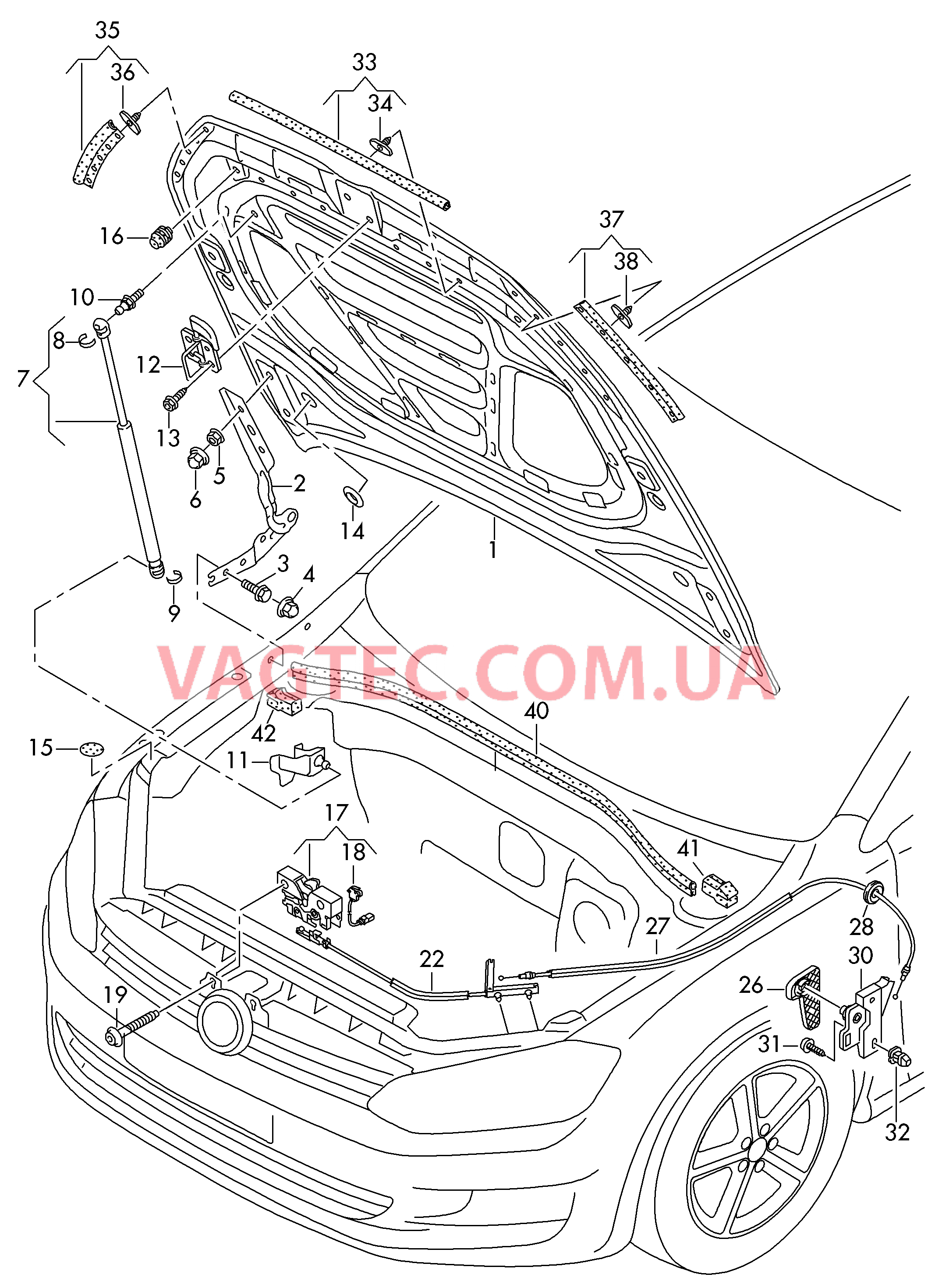 Капот  для VOLKSWAGEN GOLF 2015-1