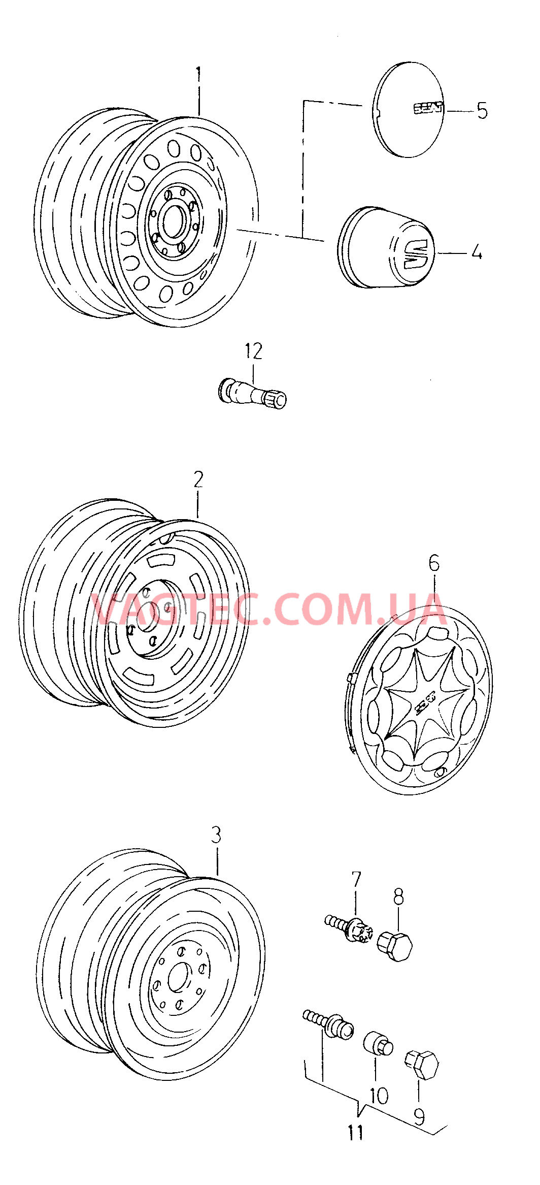 Стальной диск Колпак колеса  для SEAT Inca 2003