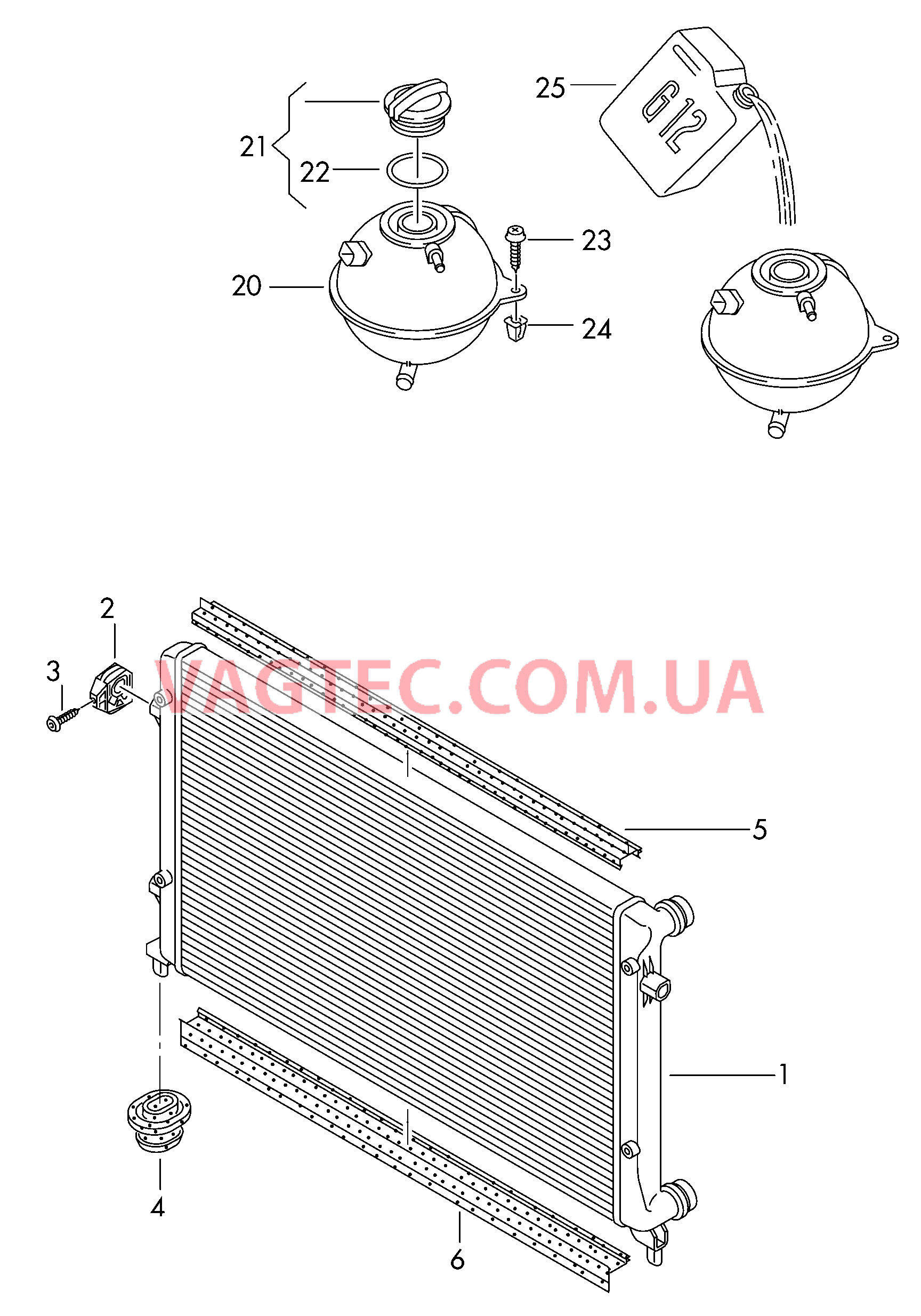 Бачок, компенсационный Радиатор охлаждающей жидкости  для VOLKSWAGEN CC 2012