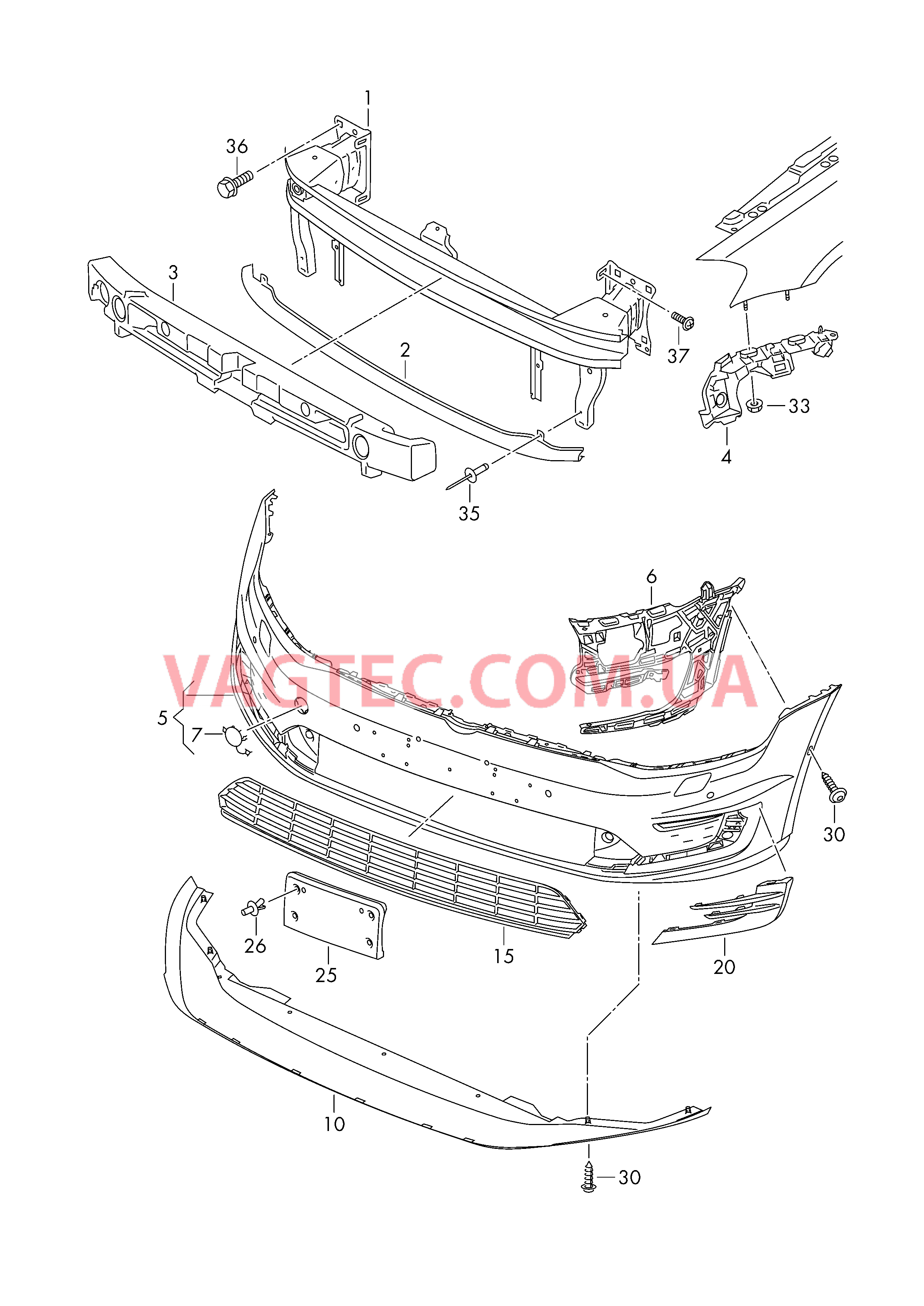 Бампер  для VOLKSWAGEN GOLF 2013-2