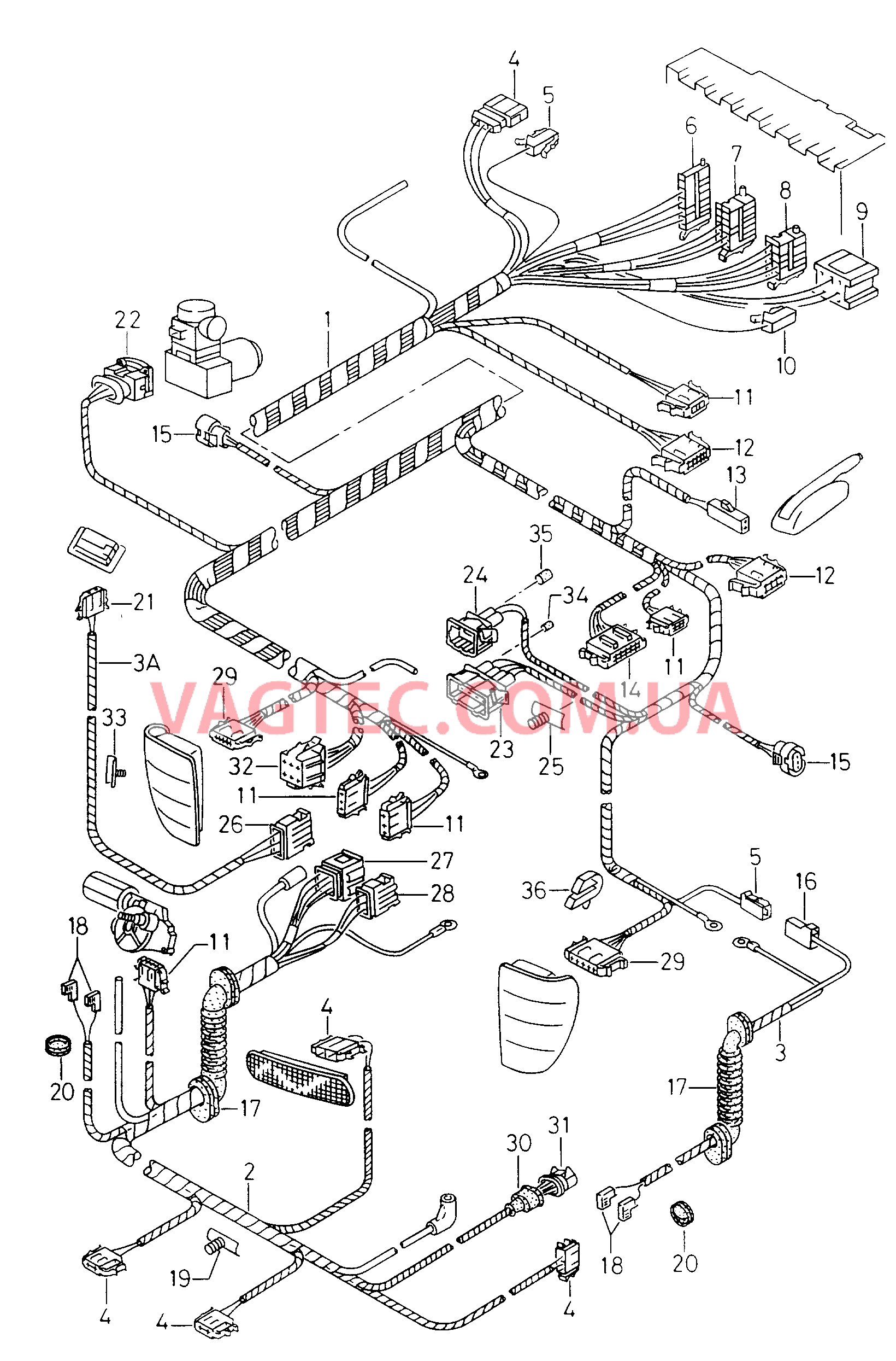 Жгут проводов задний  для SEAT Inca 2001