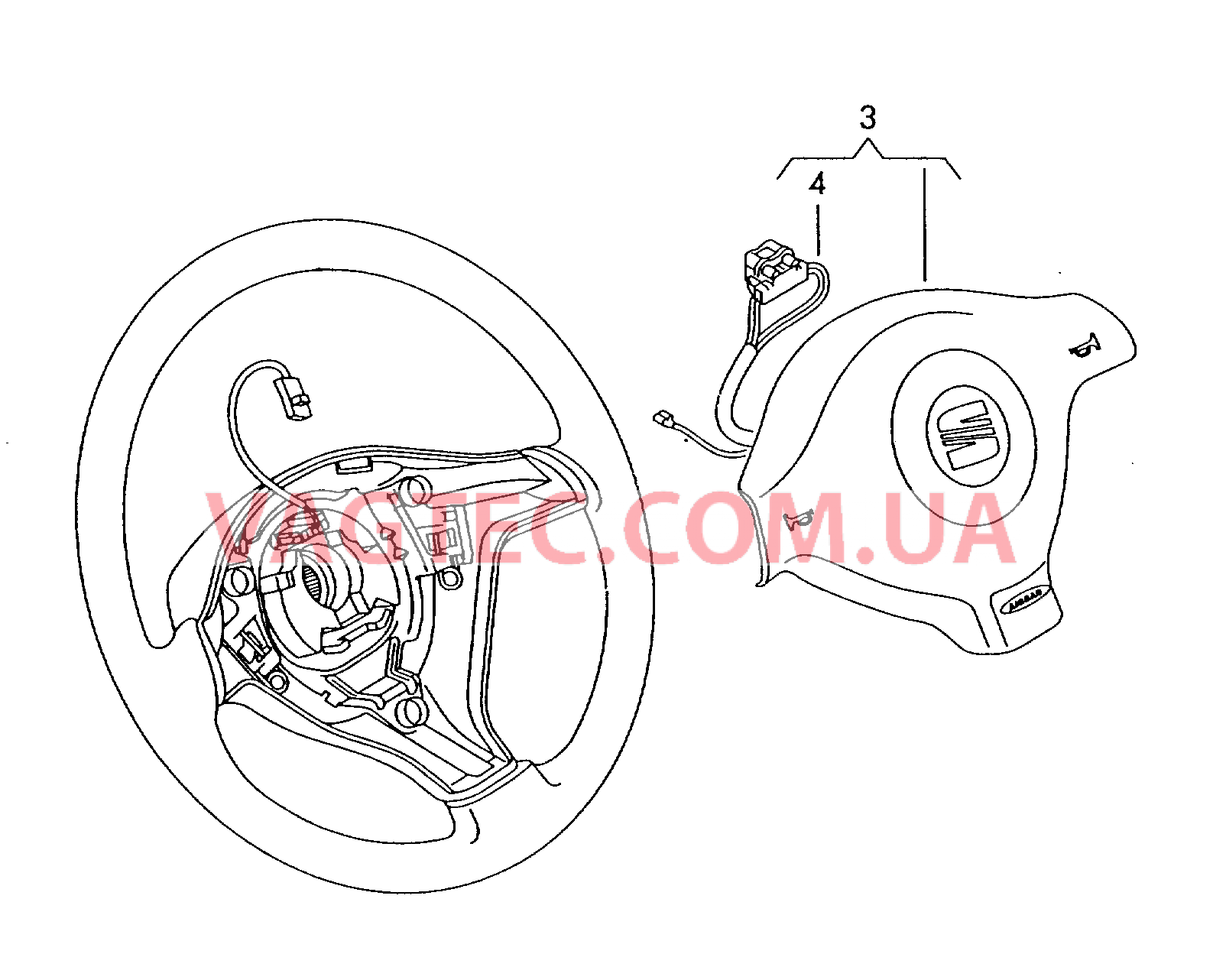 Подушка безопасности (сторона водителя)  для SEAT Toledo 2008