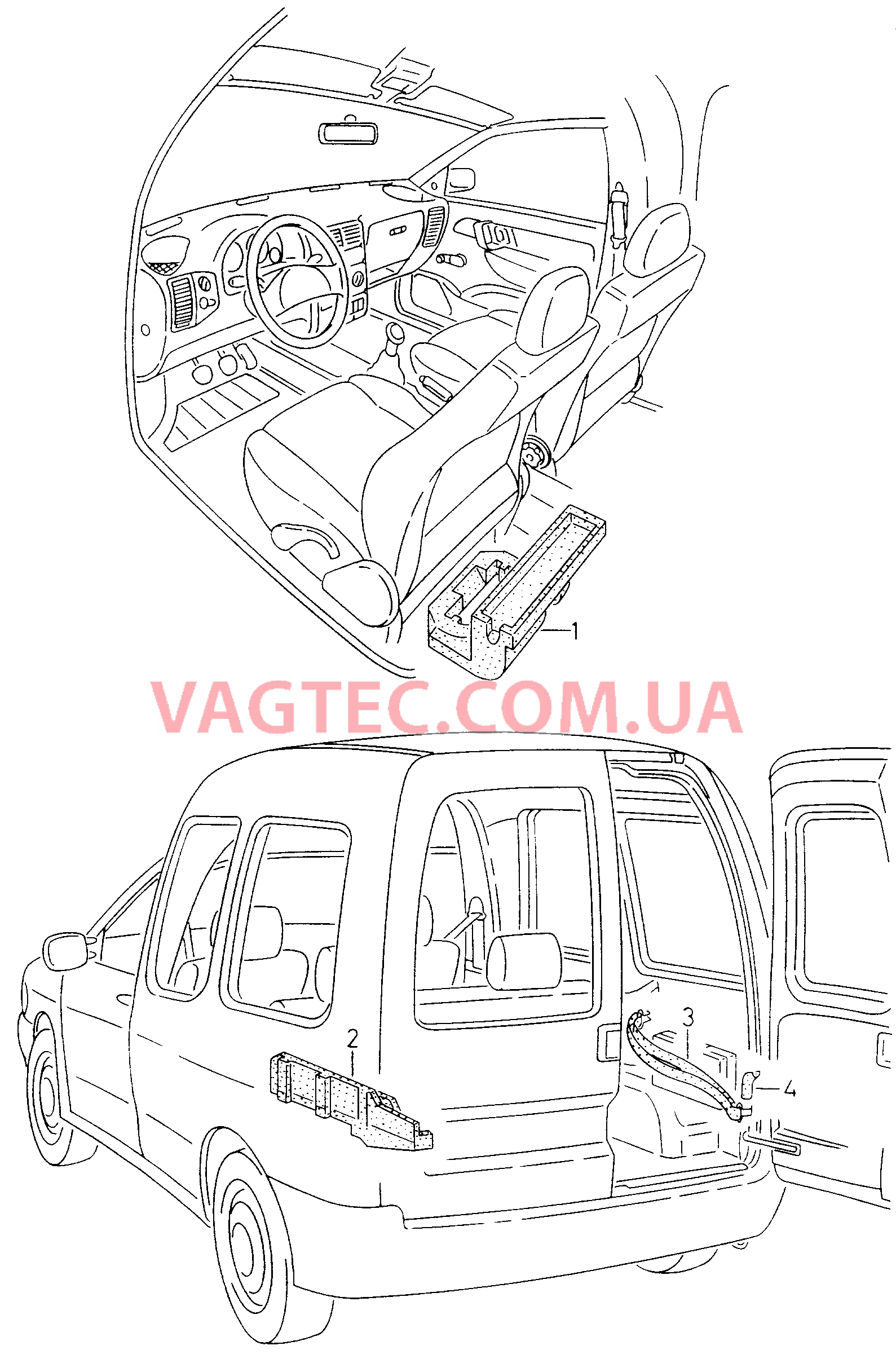 Кронштейн знака аварийнойостановки и аптечки  для SEAT Inca 2002