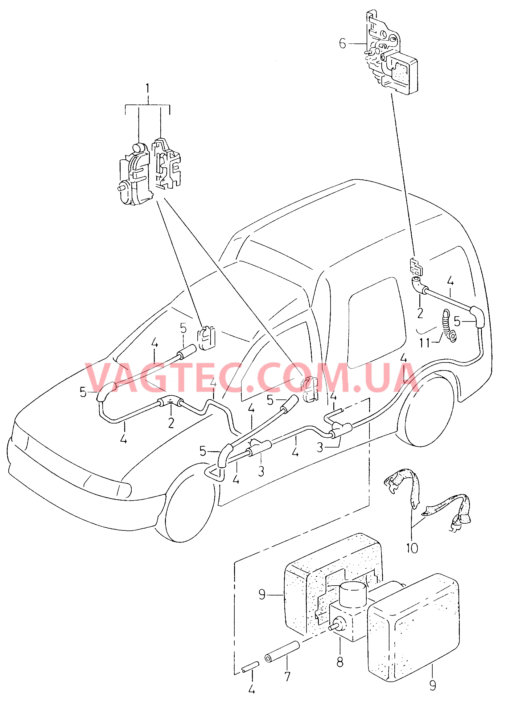 Центральный замок для дверей  для SEAT Inca 2002