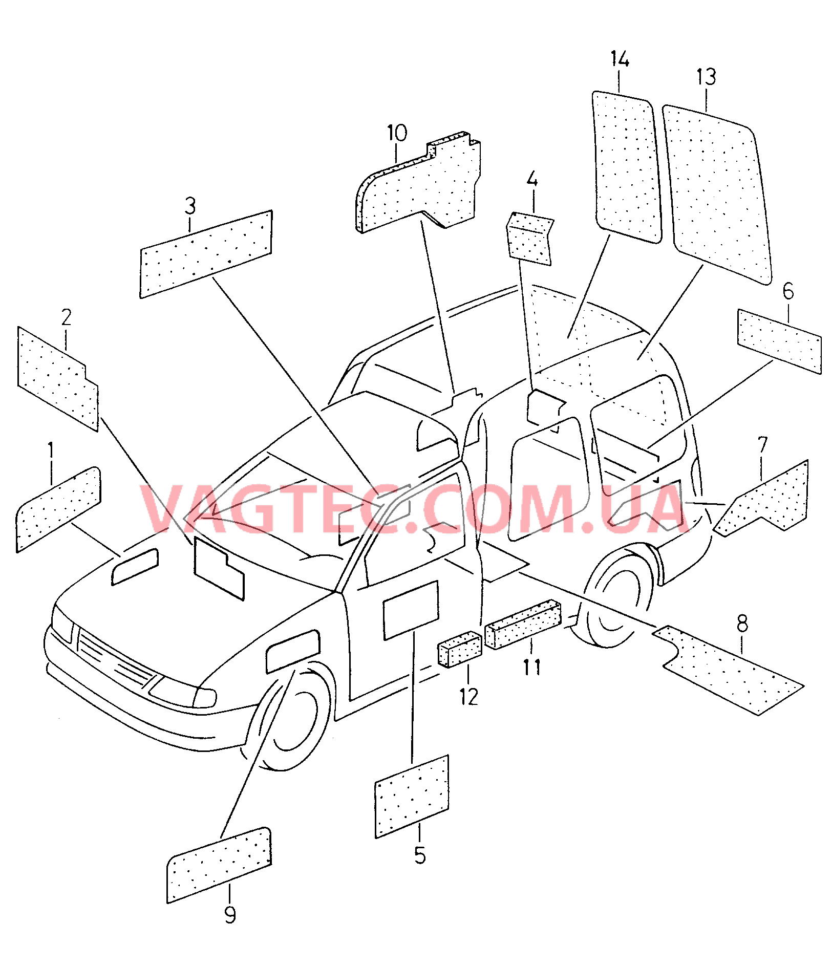 Шумоизоляция Наплавленный звукоизоляц. слой  для SEAT Inca 2000