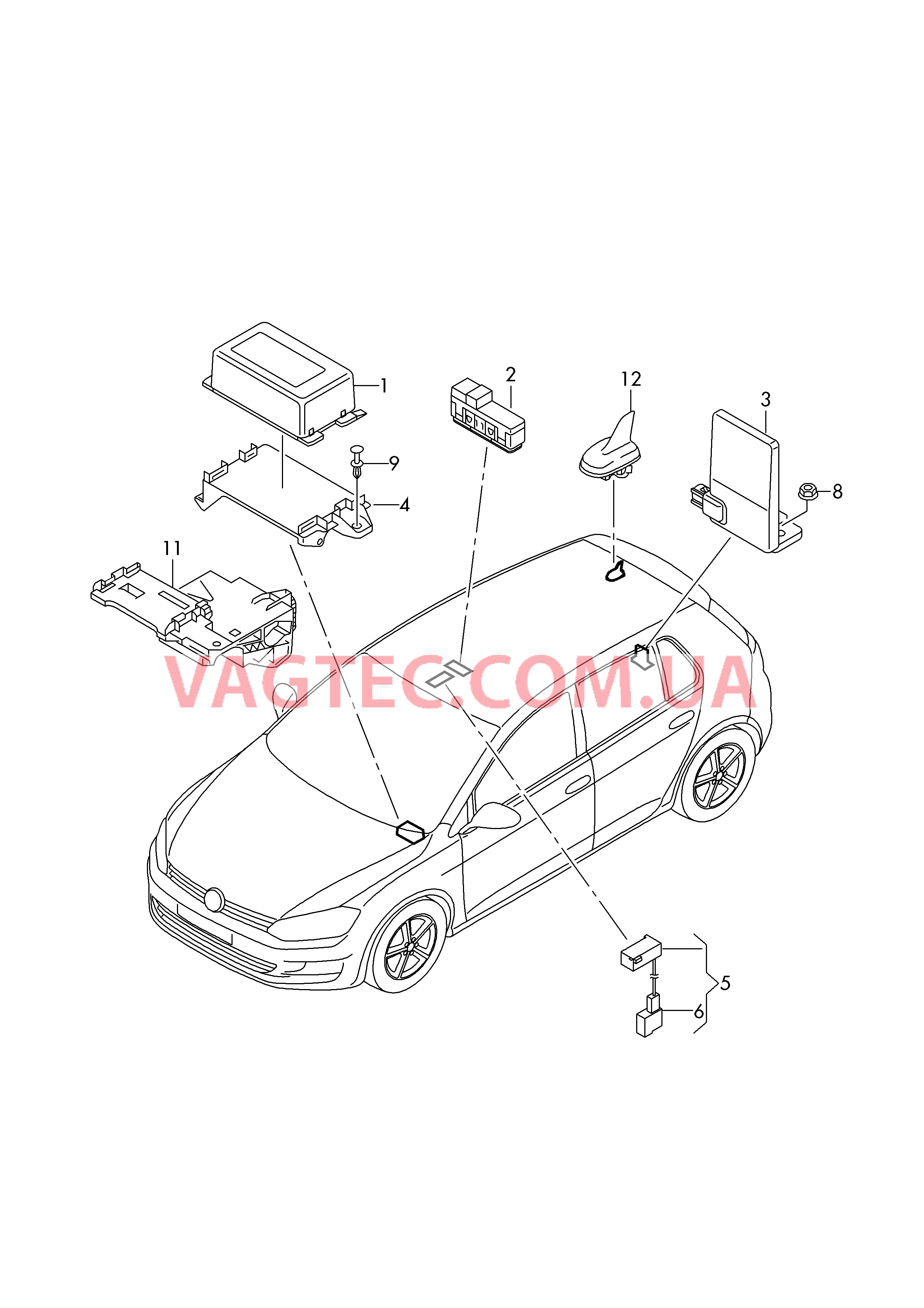 Блок управления онлайн-сервисов  для VOLKSWAGEN E-Golf 2016