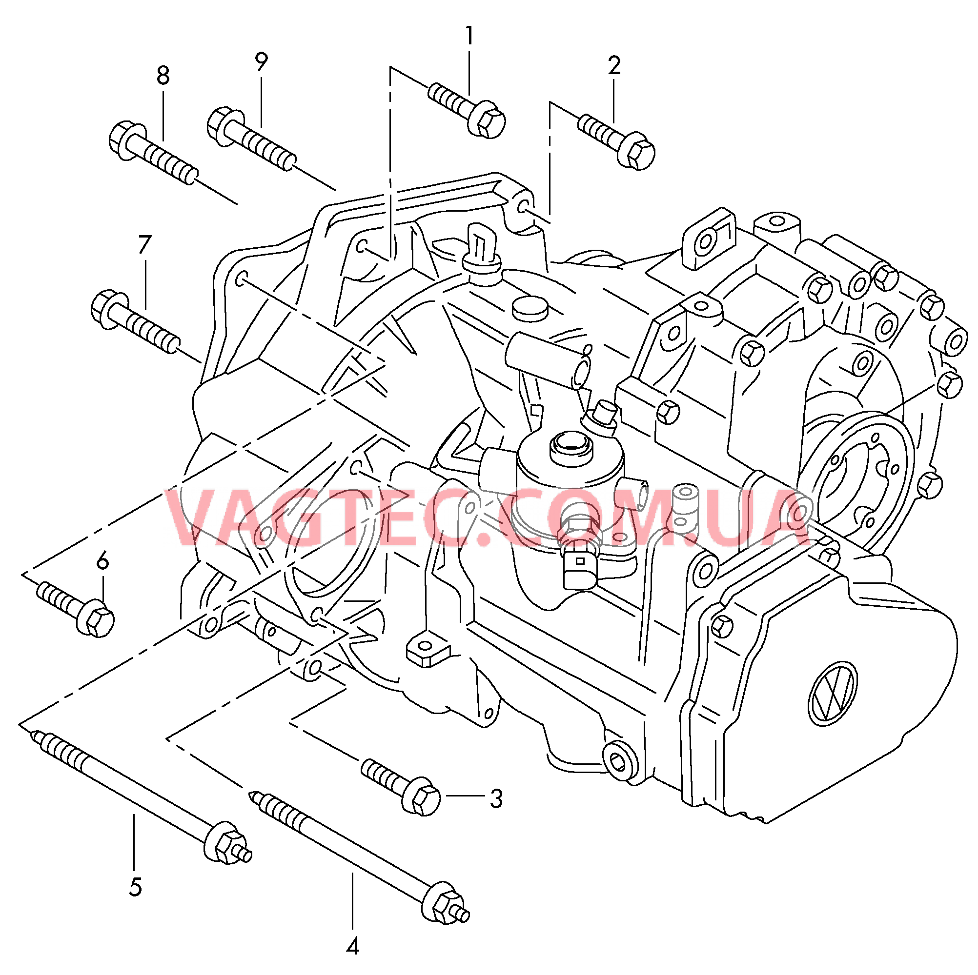 Детали крепления для двигателя и КП  для 6-ступен. механической КП  для VOLKSWAGEN Golf.Plus 2014