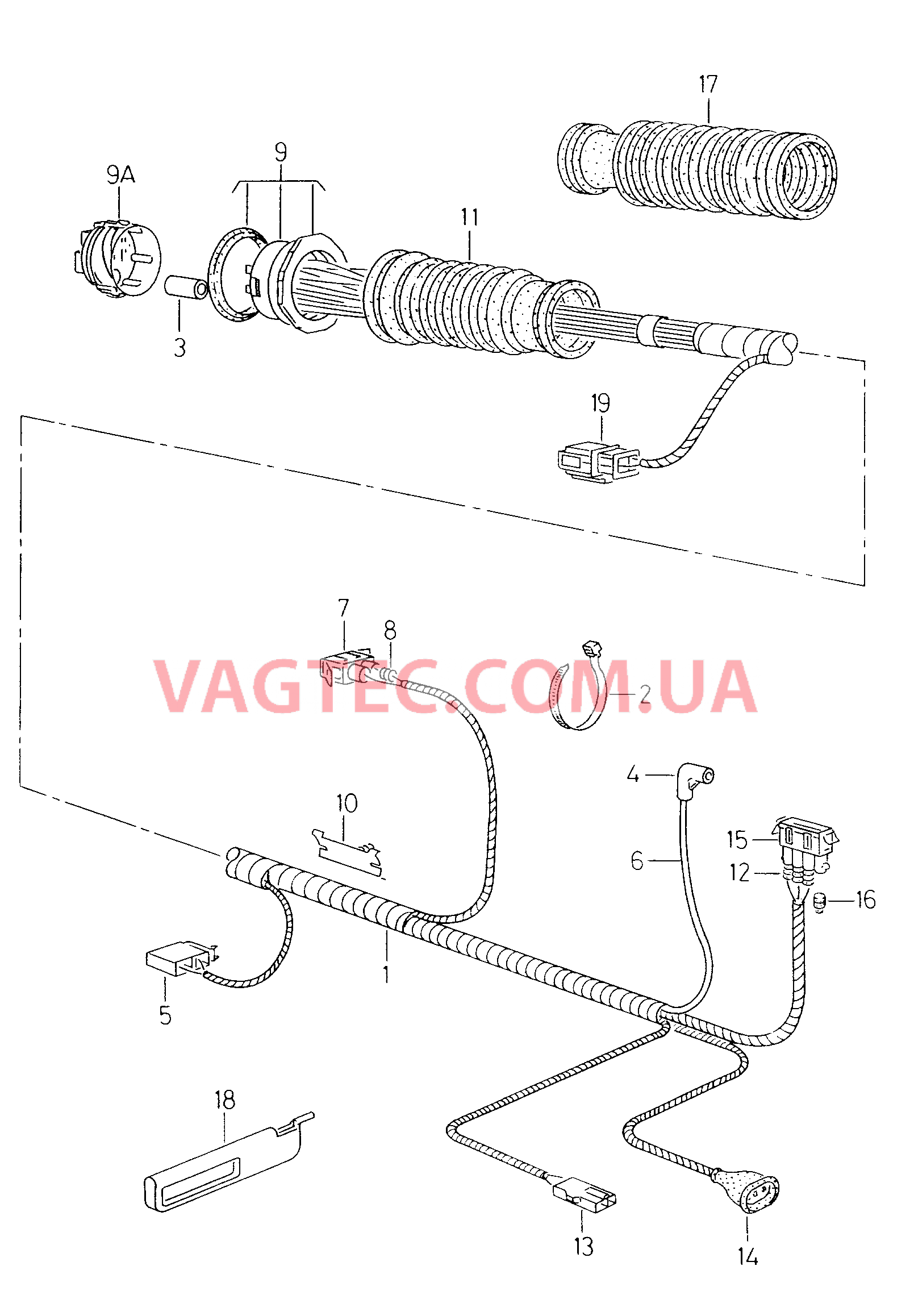 Жгут проводов двери  для VOLKSWAGEN Caddy 2001