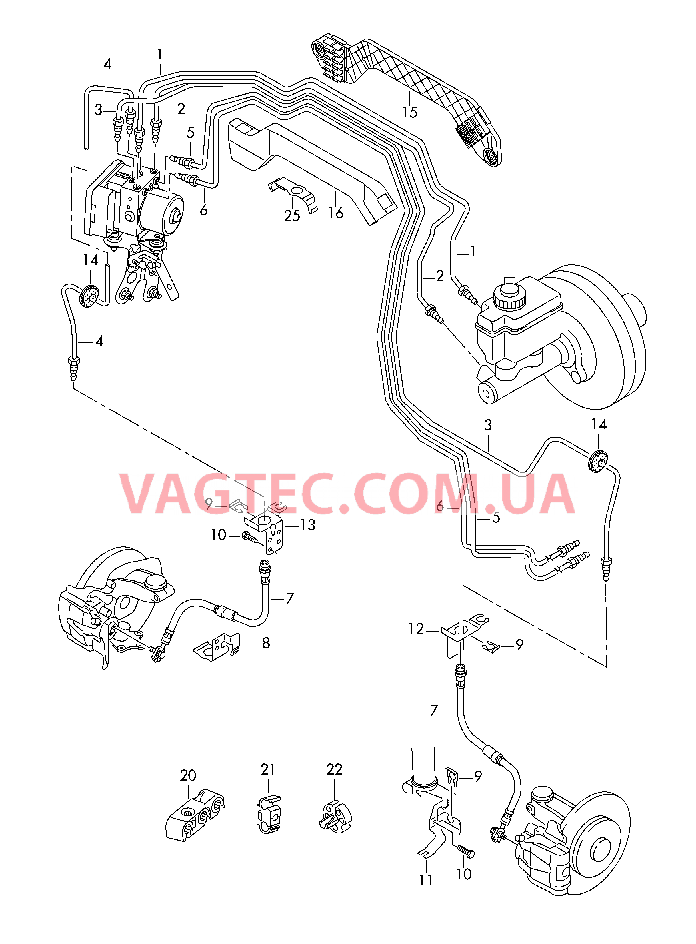 Тормозная трубка Тормозной шланг  для VOLKSWAGEN Passat 2015