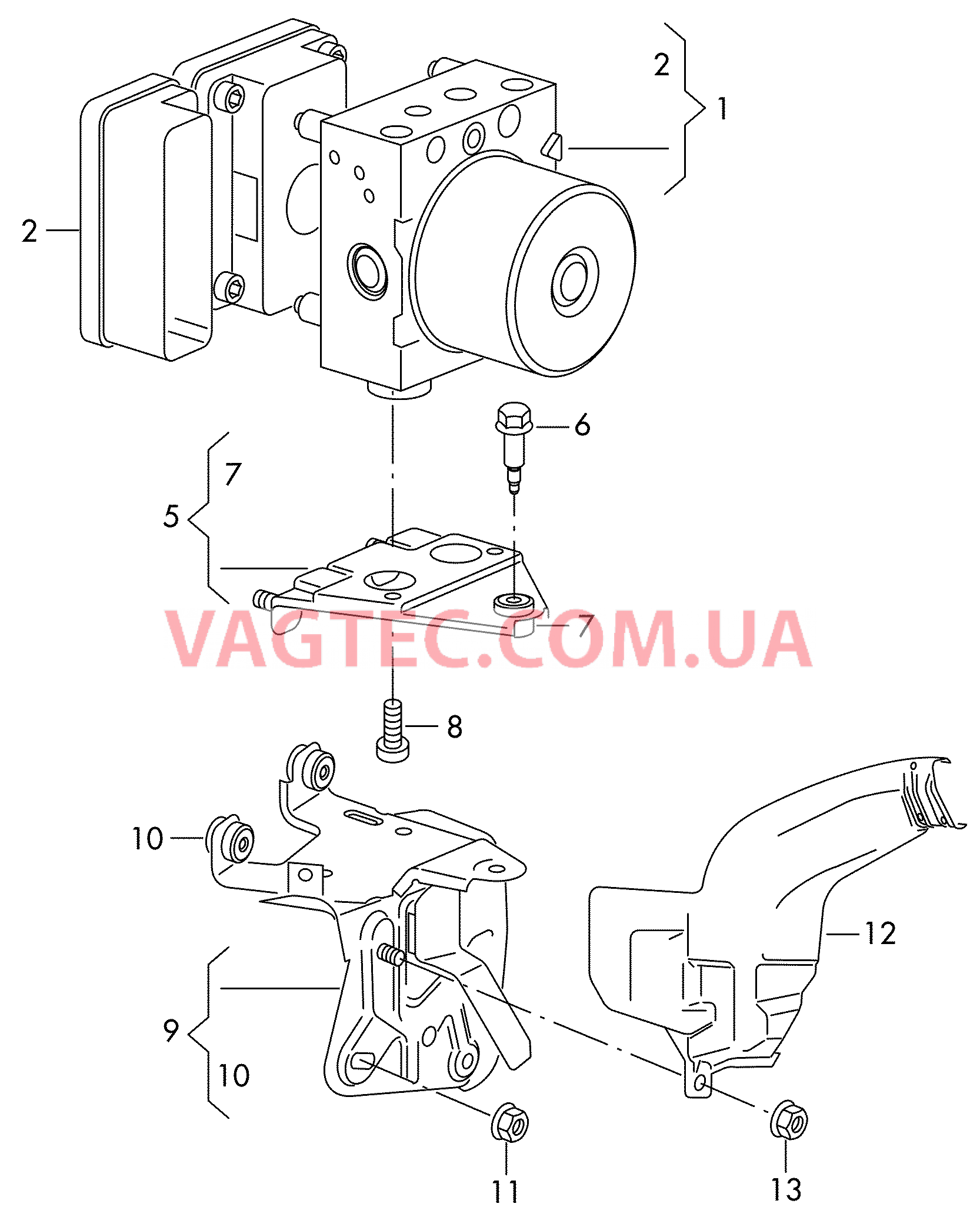 Cистема                 -ABS-  для VOLKSWAGEN Passat 2011-1