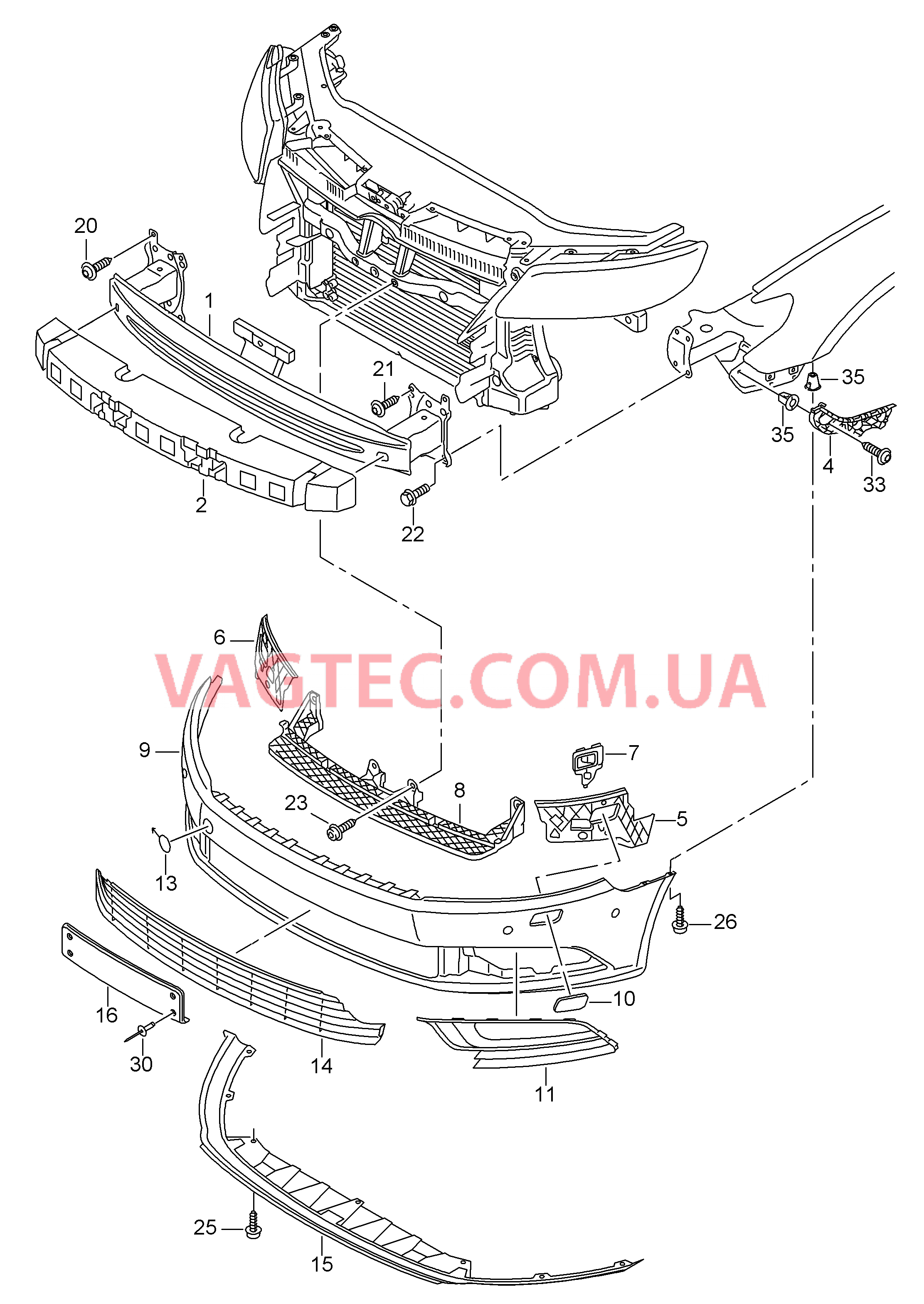 Бампер  для VOLKSWAGEN CC 2015