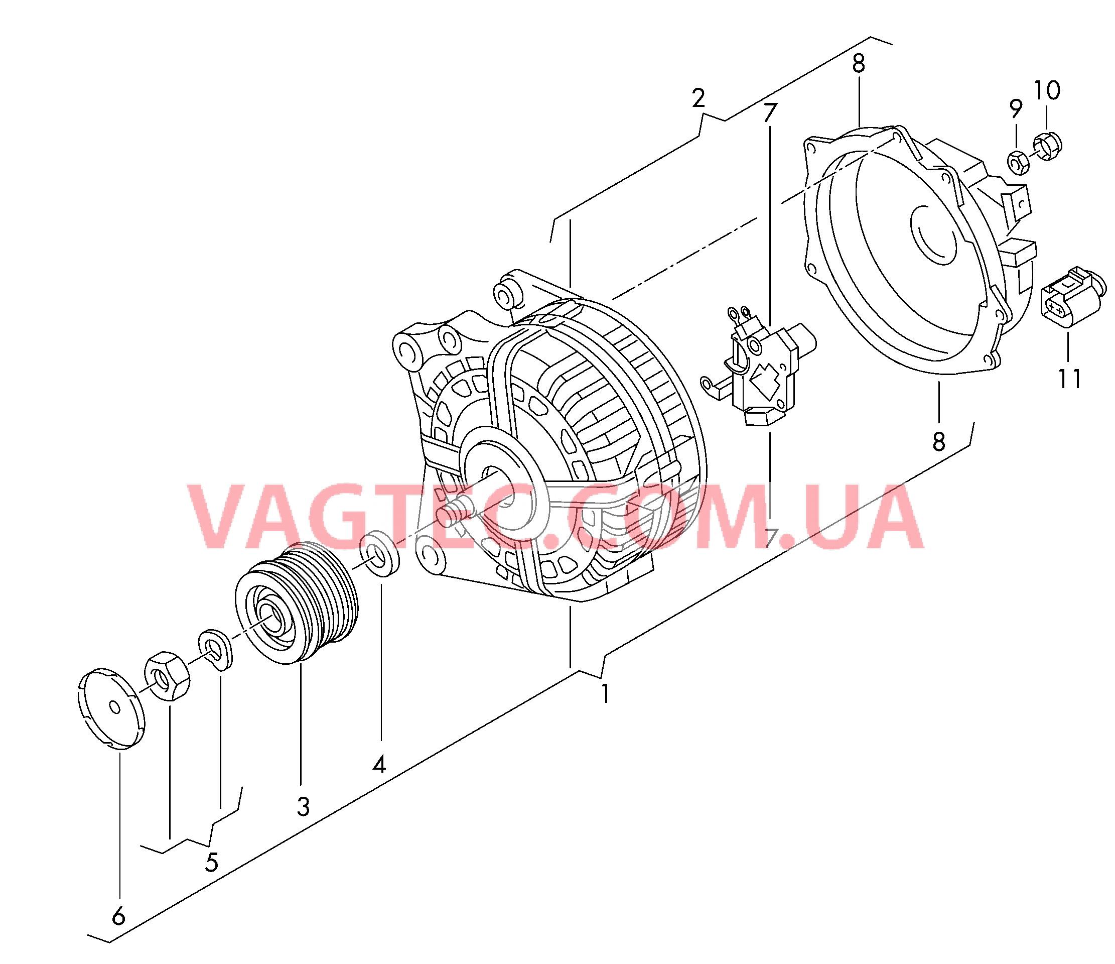 Генератор и детали не в сборе   D - 14.01.2013>> для VOLKSWAGEN Amarok 2015