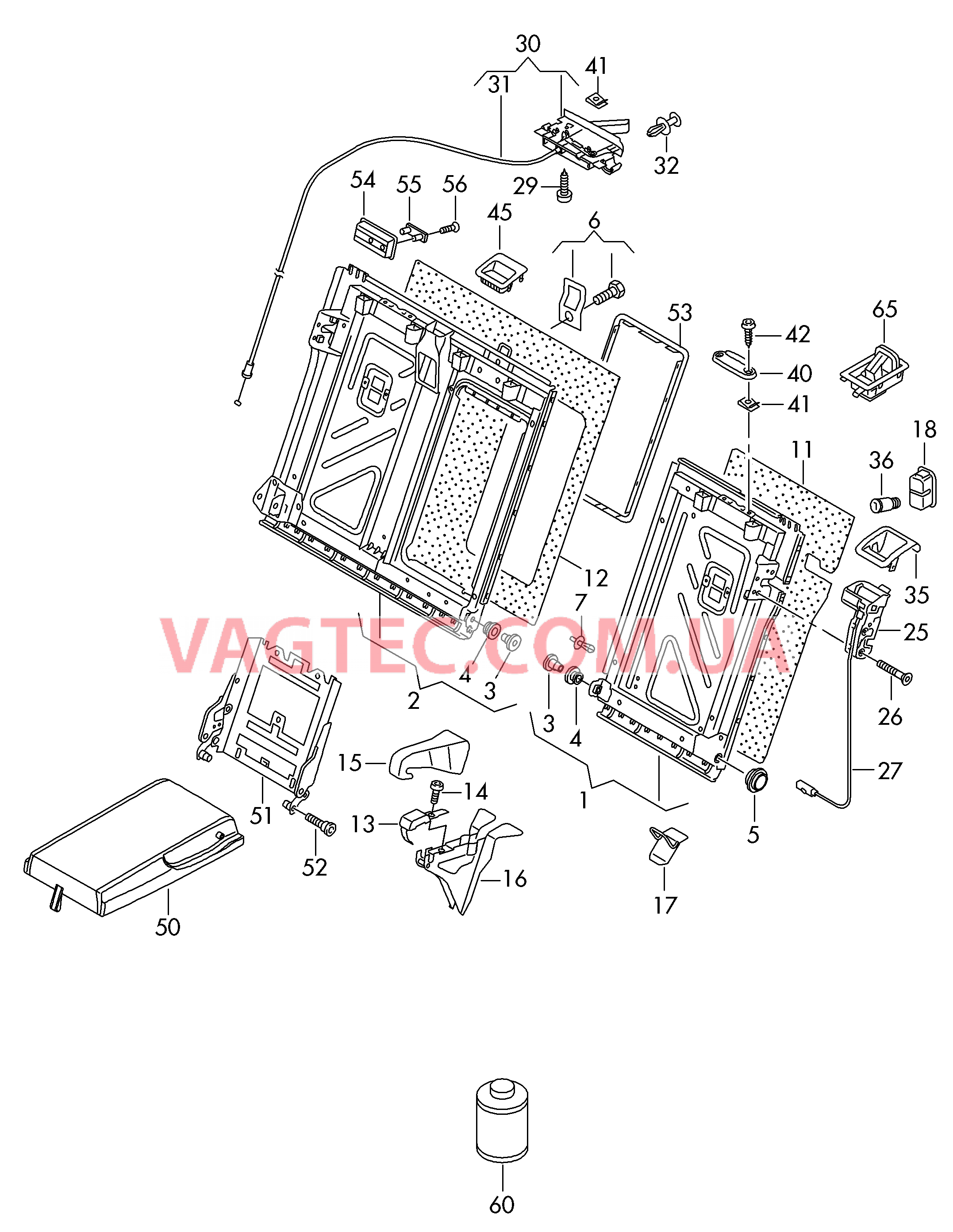 Спинка, раздельная  для VOLKSWAGEN Passat 2015-1