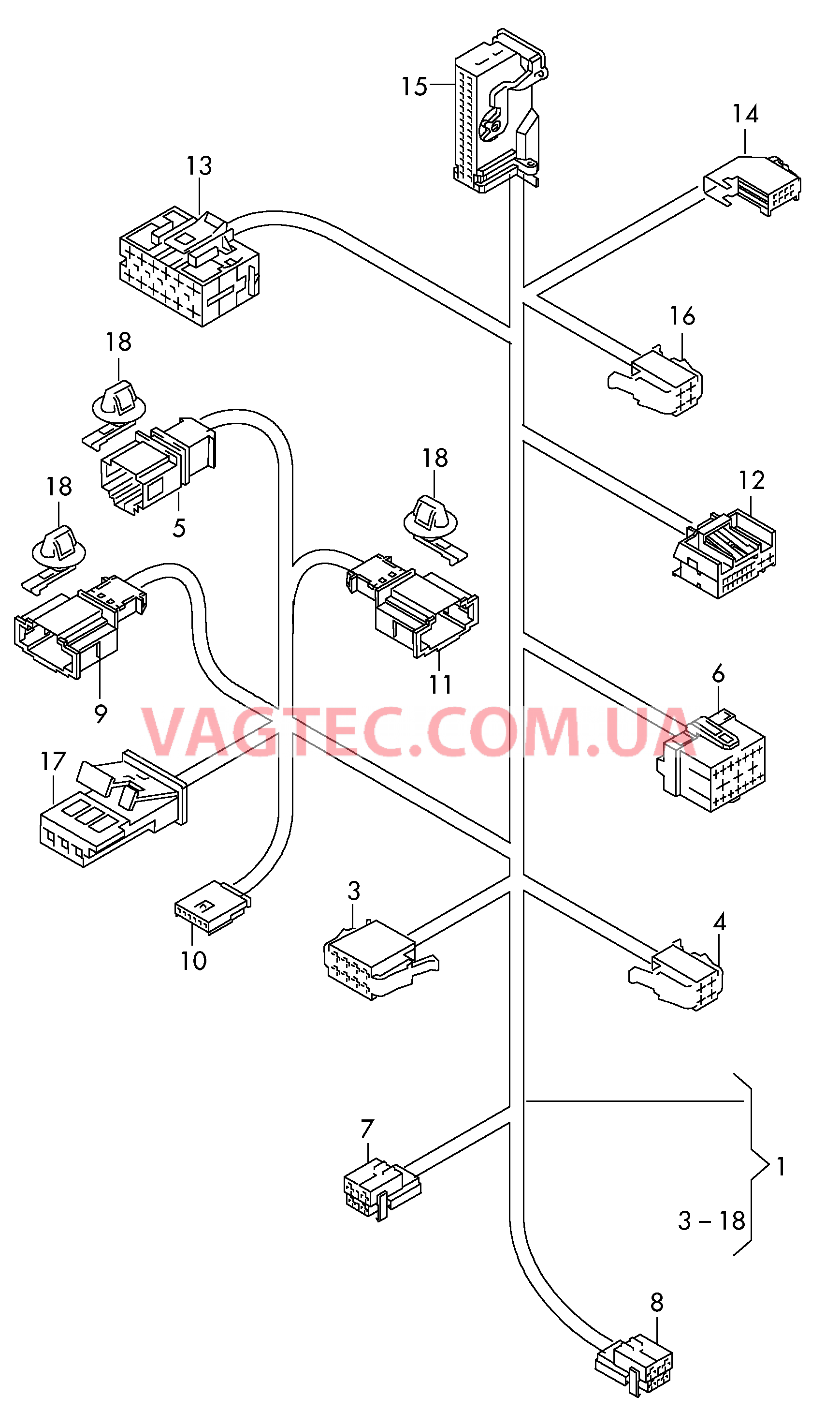 Жгут проводов каркаса сиденья  для AUDI A8 2017