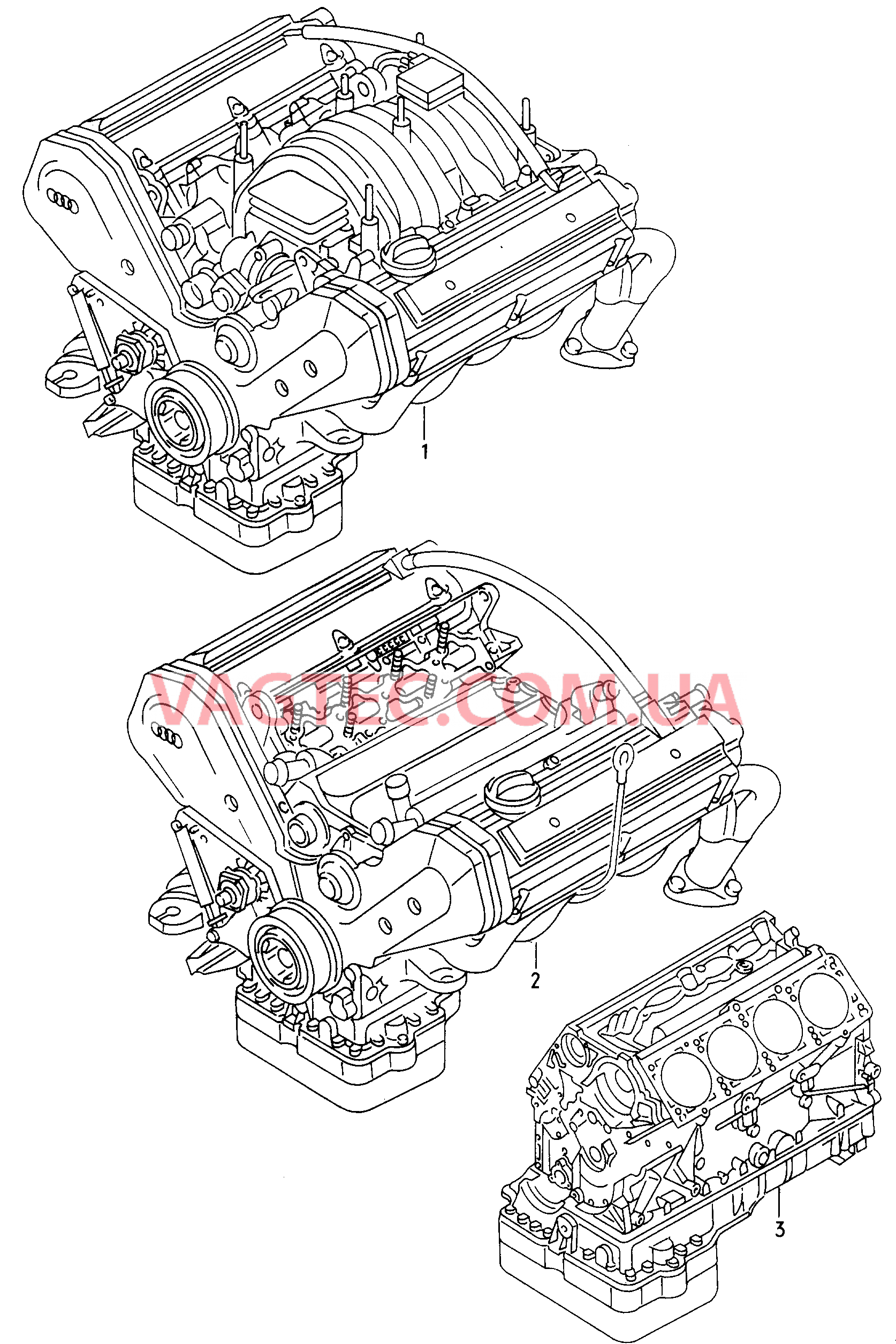 Двигатель с ГБЦ Блок цилиндров в сборе  для AUDI A8 2005