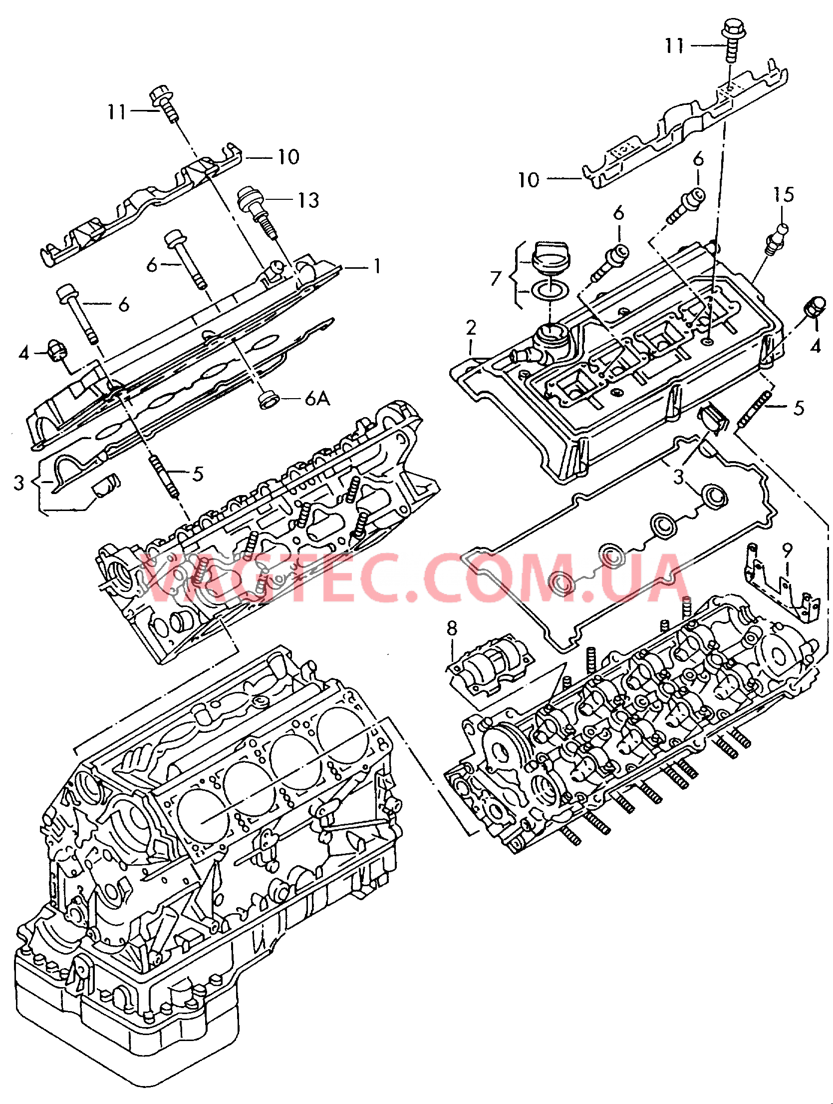  AUDI A8 Крышка ГБЦ  для AUDI A8 2001