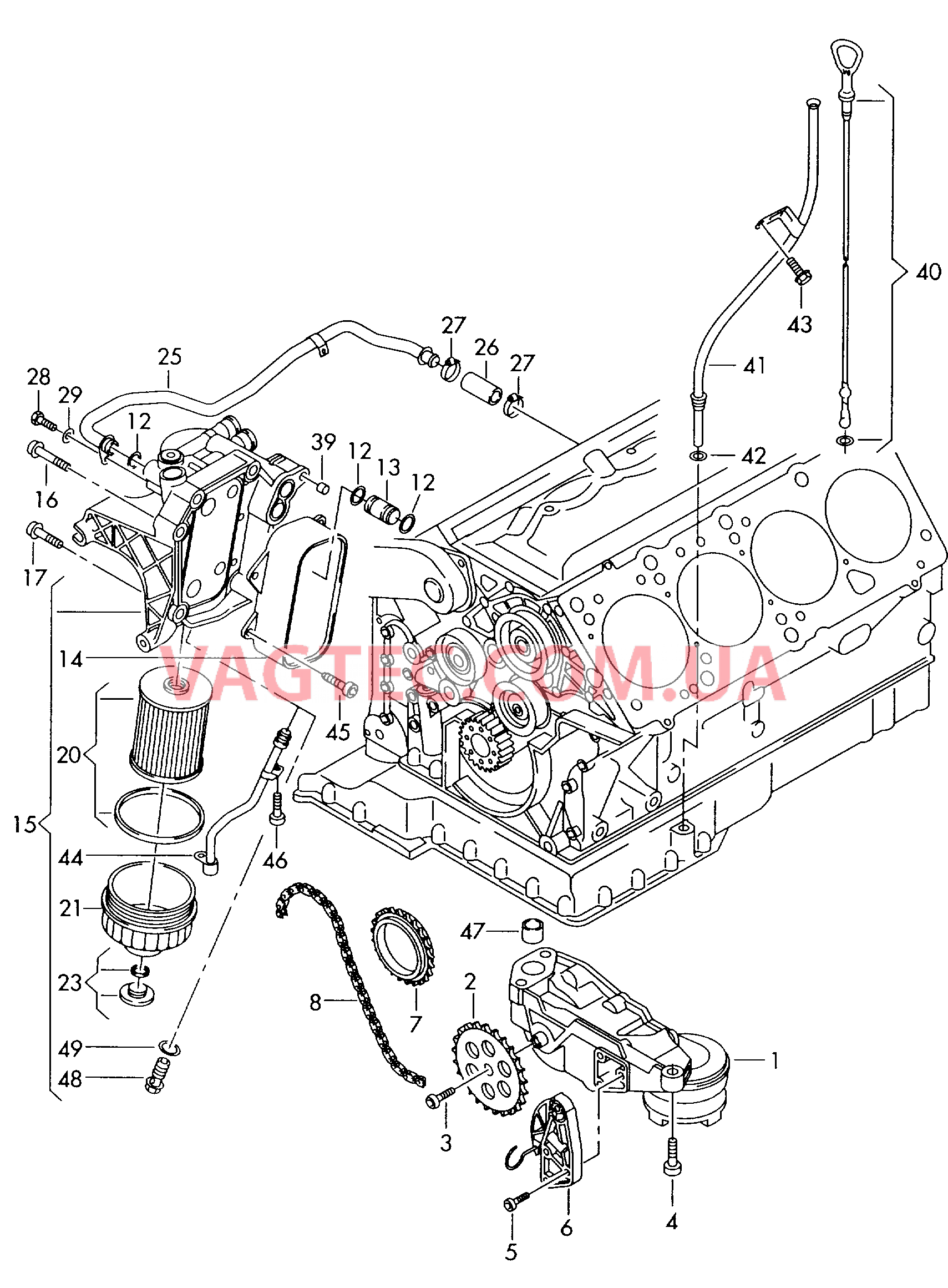 Насос, масляный Фильтр, масляный Кронштейн масляного фильтра  AUDI A8 Маслоизмерительный щуп  для AUDI A8 2001