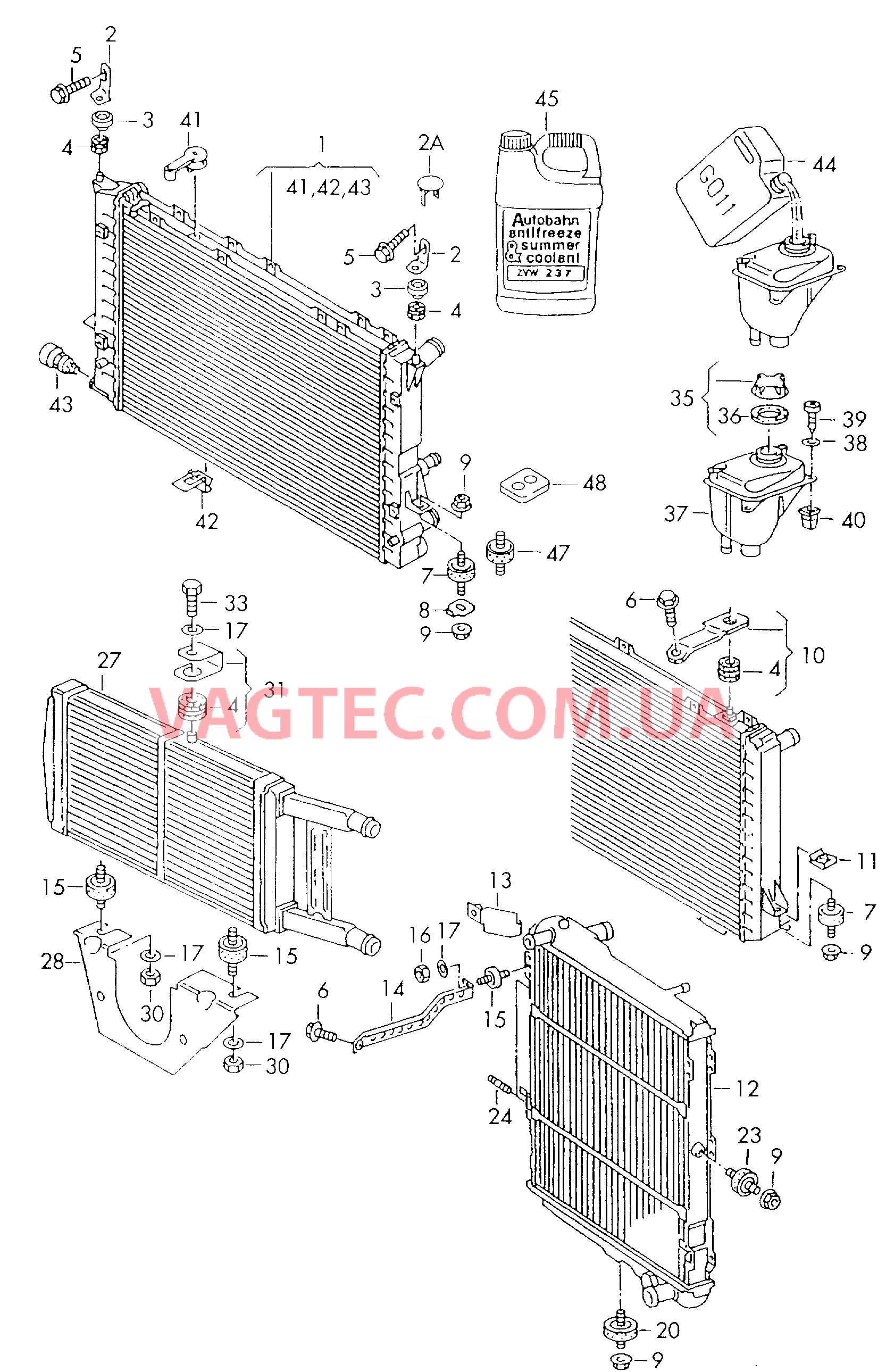 Радиатор охлаждающей жидкости  AUDI A8 Бачок, компенсационный  для AUDI A8 2001