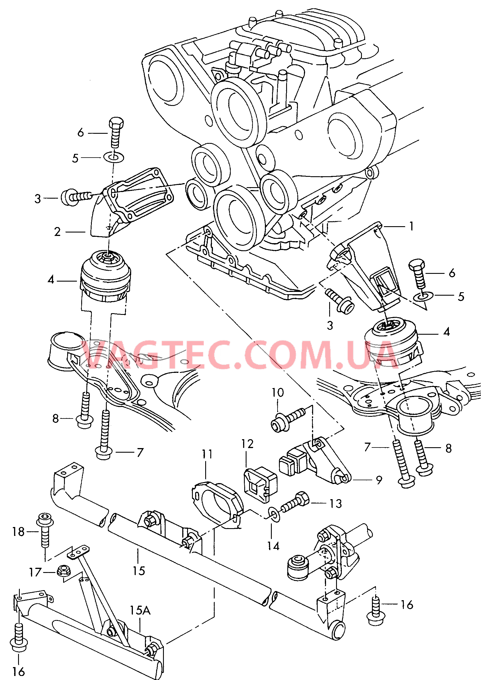 Детали крепежные для двигателя  для AUDI A8Q 2001