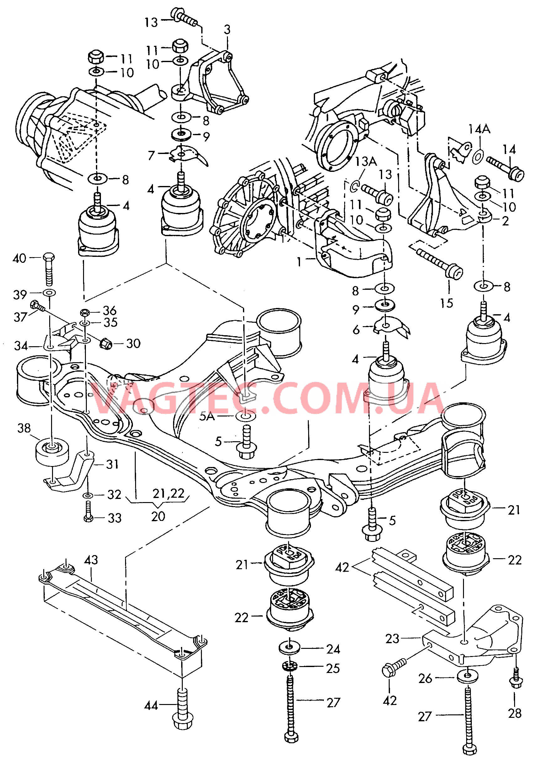 Детали крепежные для КП Кронштейн навесных агрегатов  для AUDI A8Q 2001